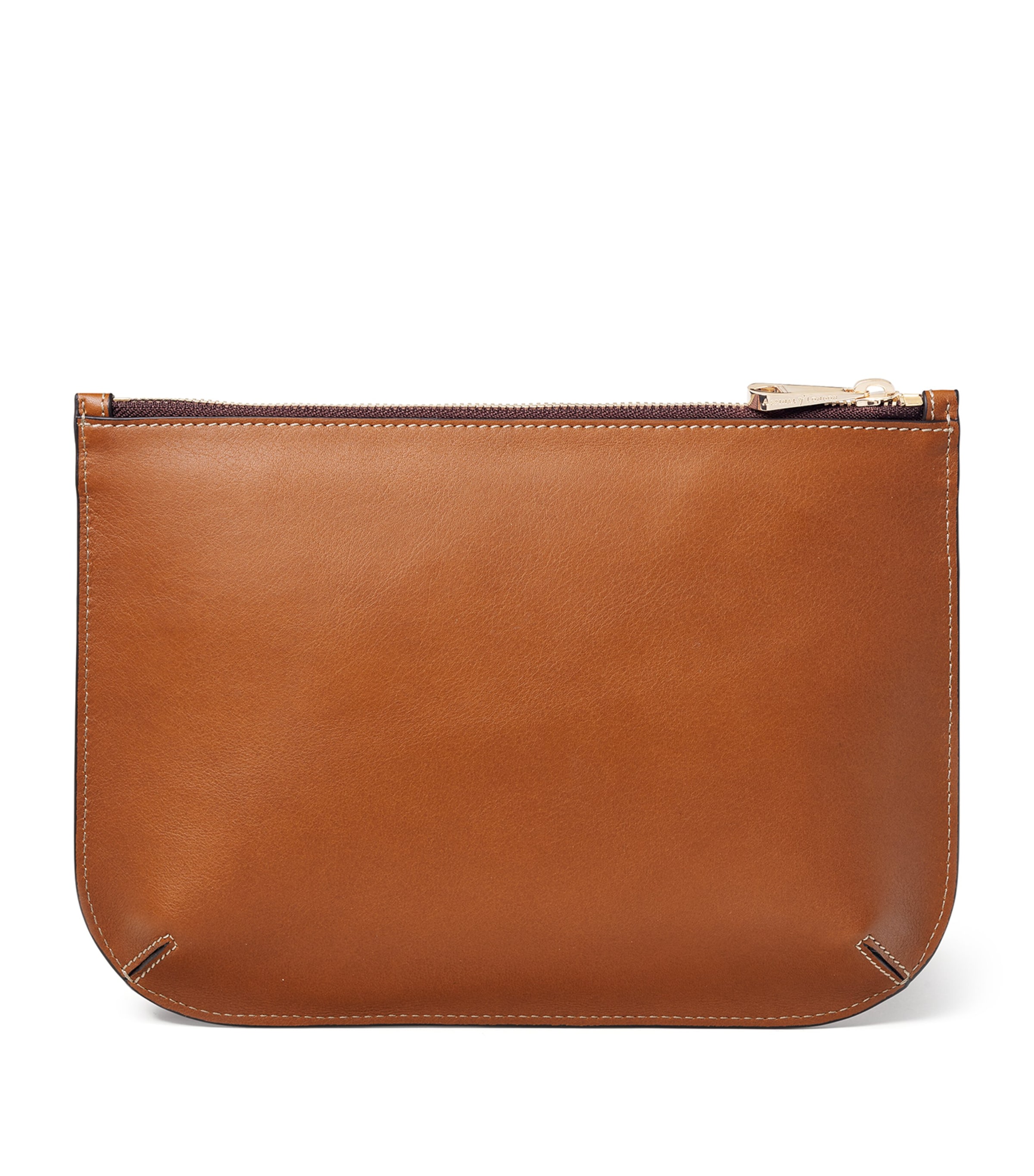 Aspinal Of London Large Leather Ella Pouch Tan Image 2