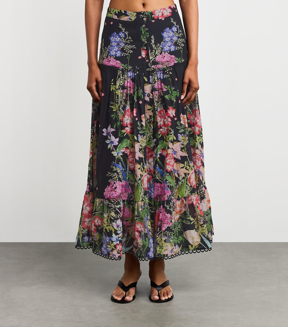 Floral Ann Maxi Skirt BLACK BOTANICAL Image 3