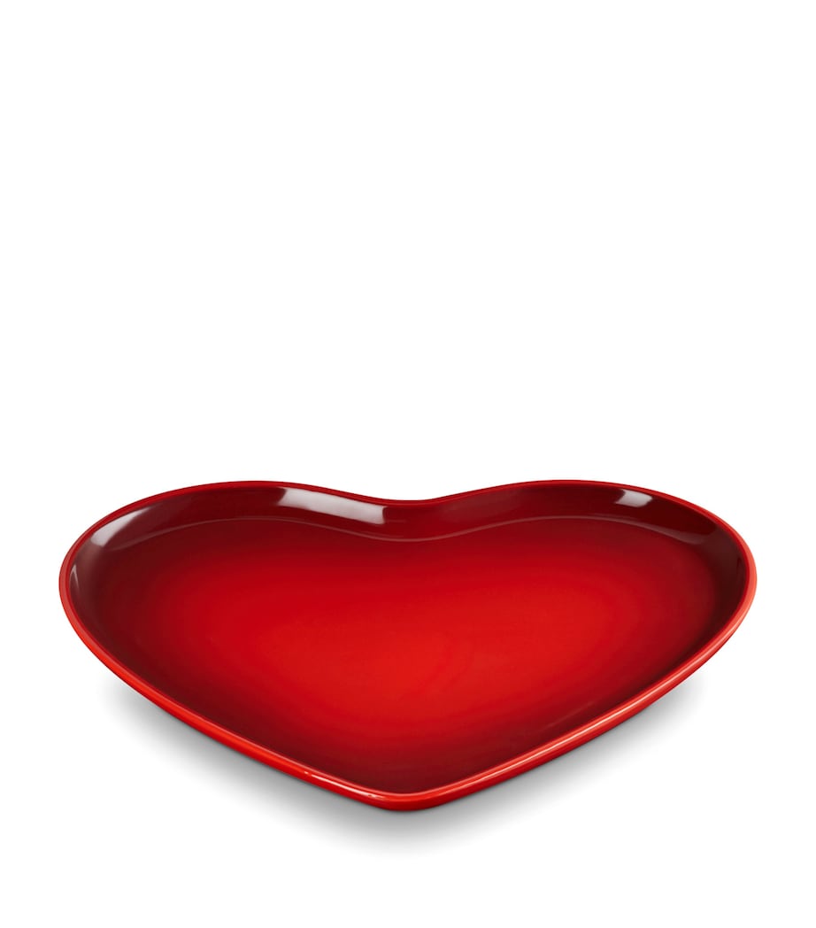 Stoneware Heart Serving Plate (32cm) CERISE Image 1