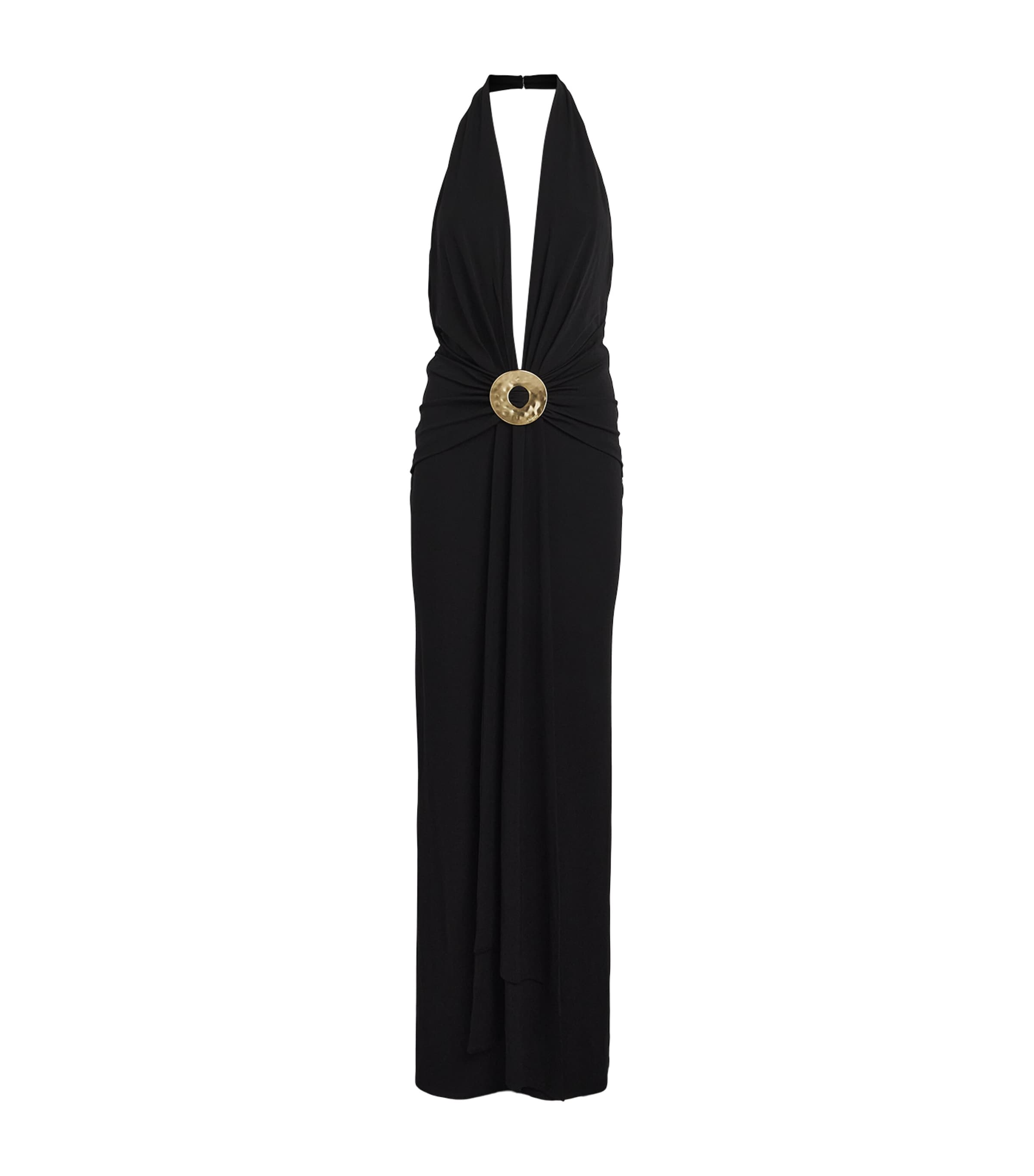 Cult Gaia Womens Plunge-Neck Chii Maxi Dress Black Image 1