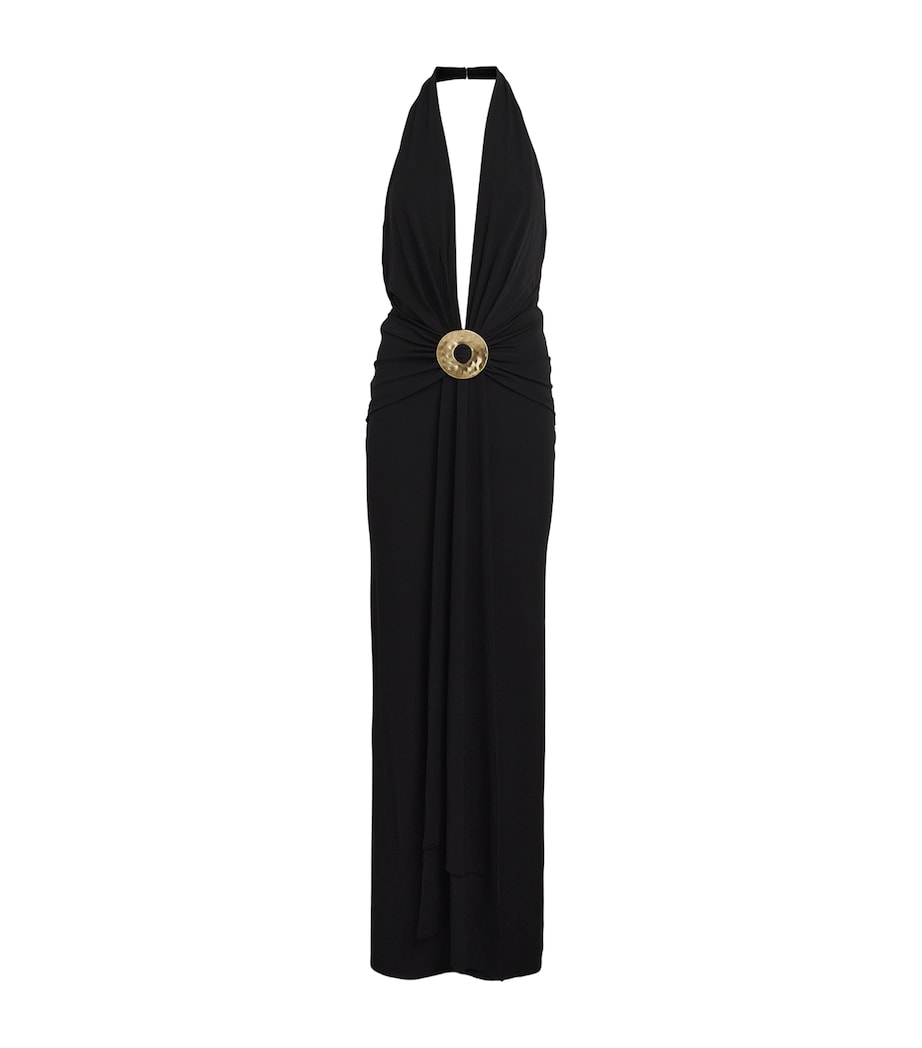 Cult Gaia Womens Plunge-Neck Chii Maxi Dress Black Image 1