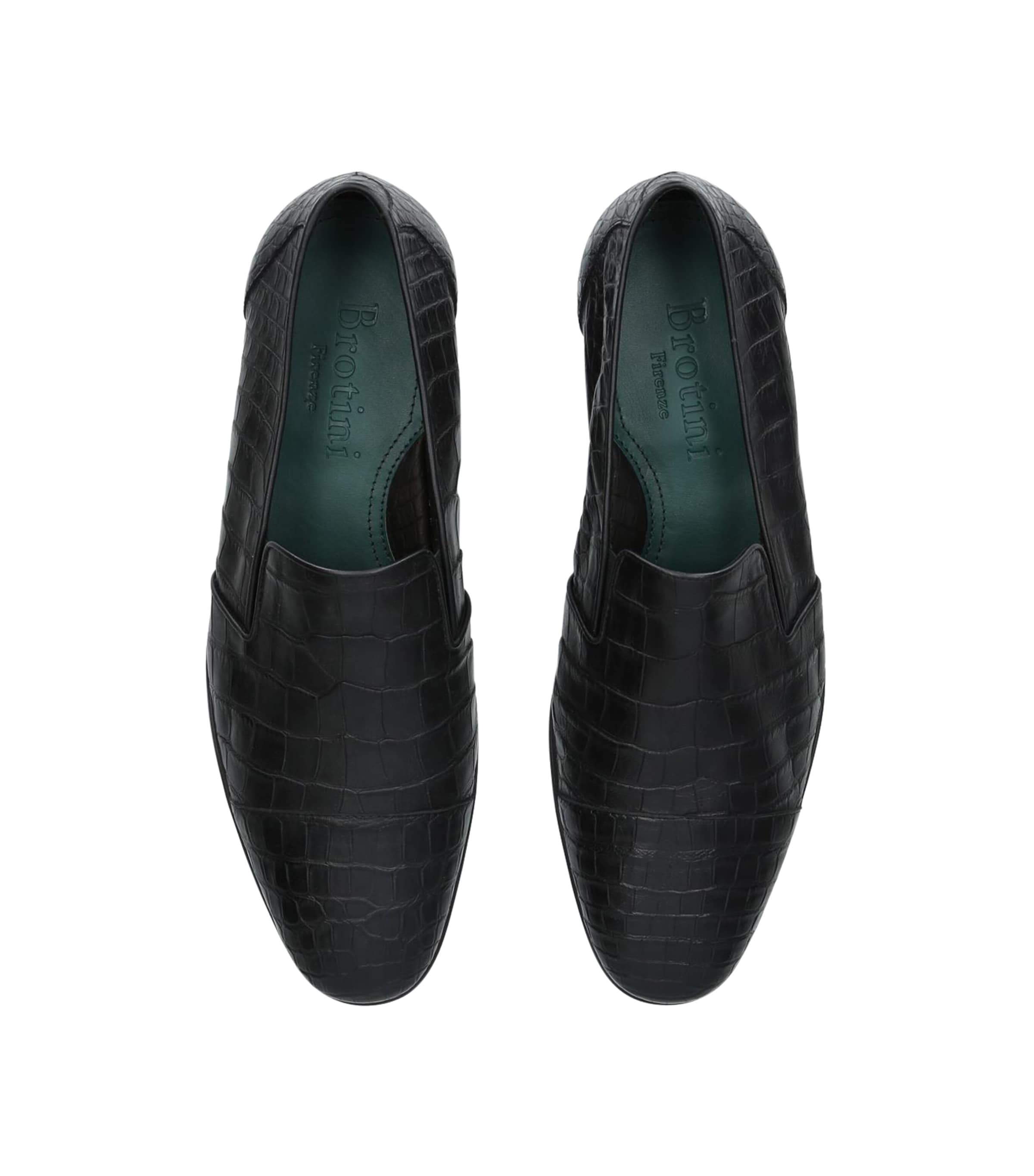 Croc-Embossed Leather Loafers Image 4