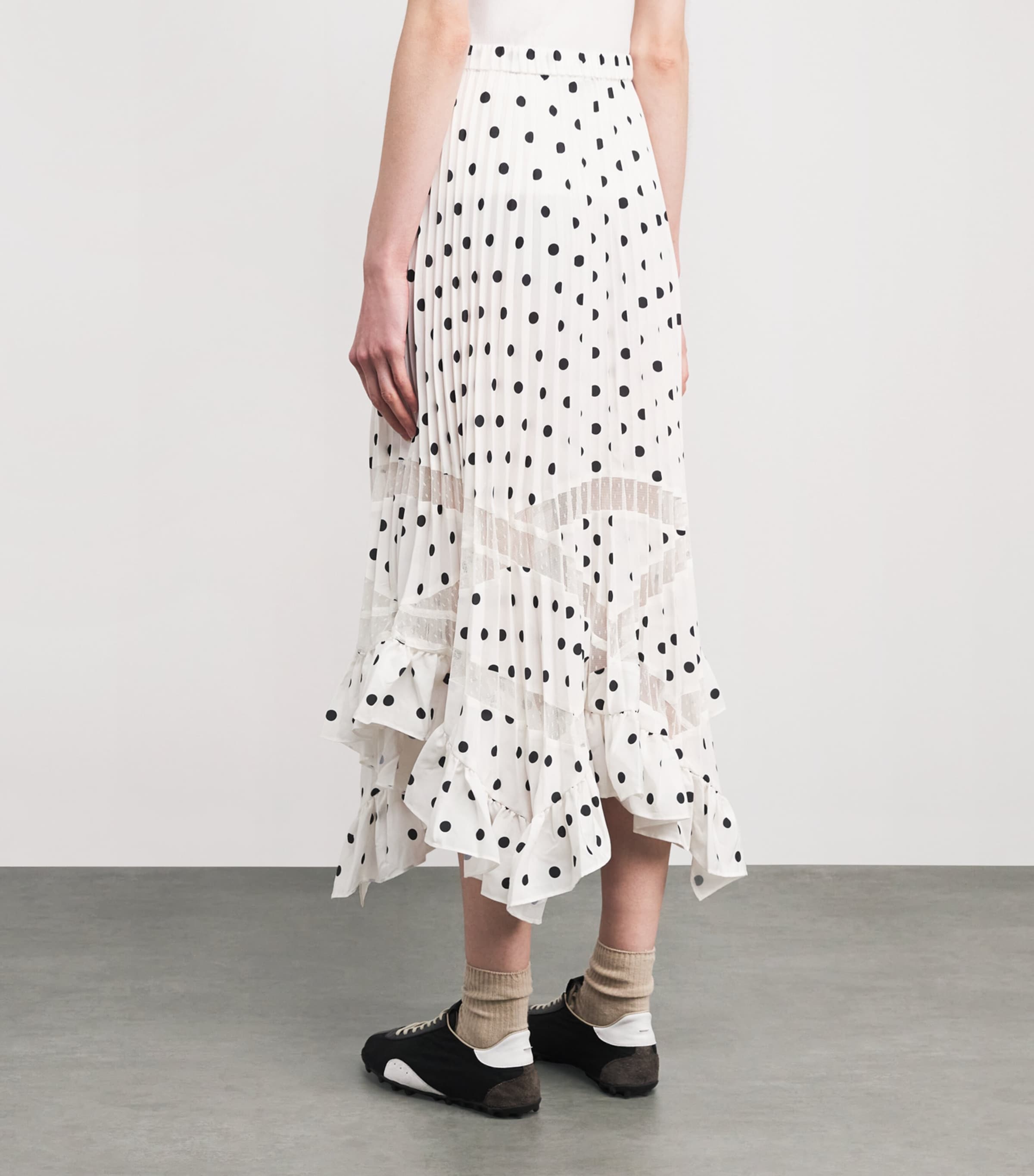 Polka-Dot Pleated Midi Skirt LIGHT PRINT Image 4