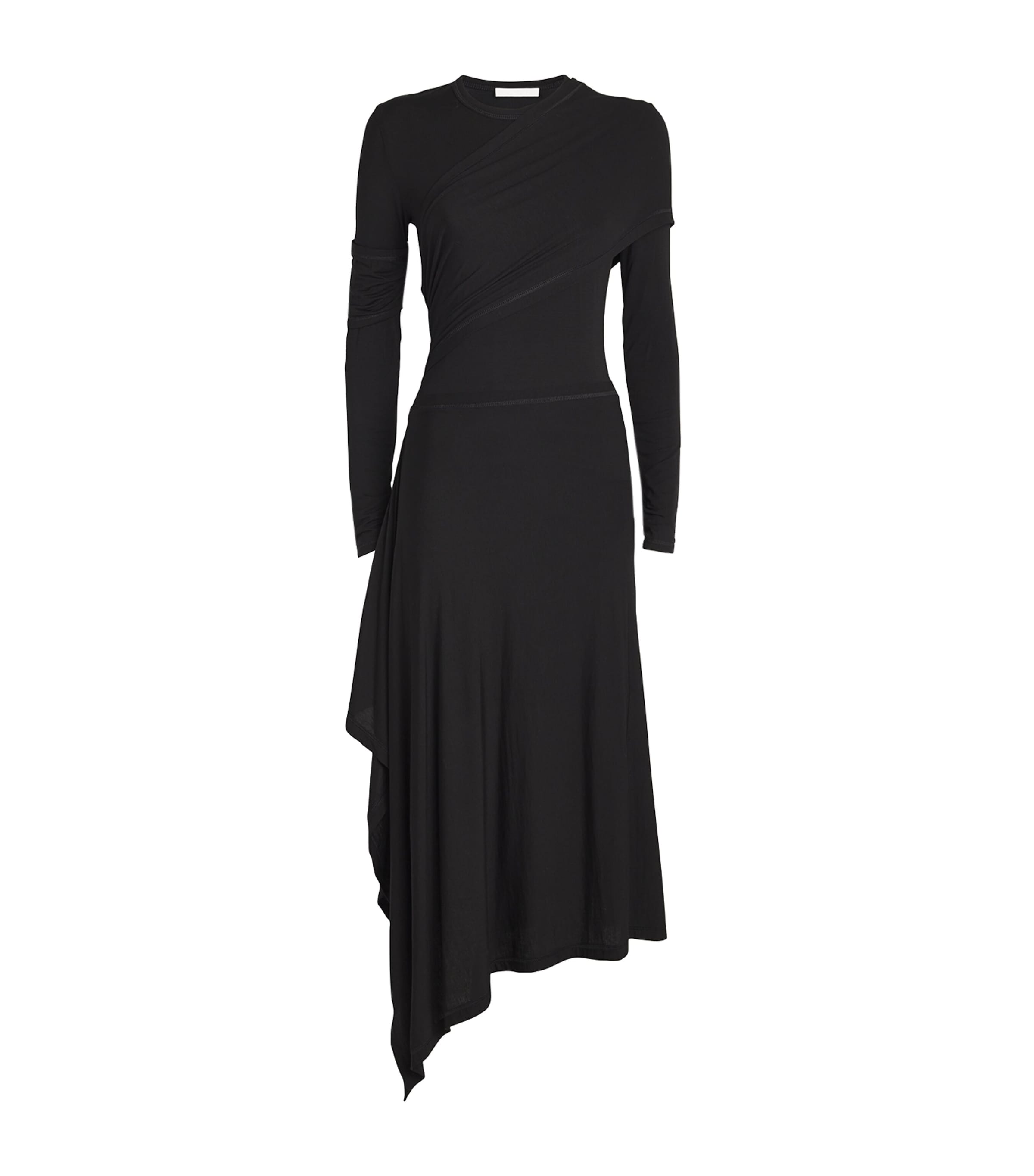 Shop Helmut Lang Jersey Protection Dress In Black