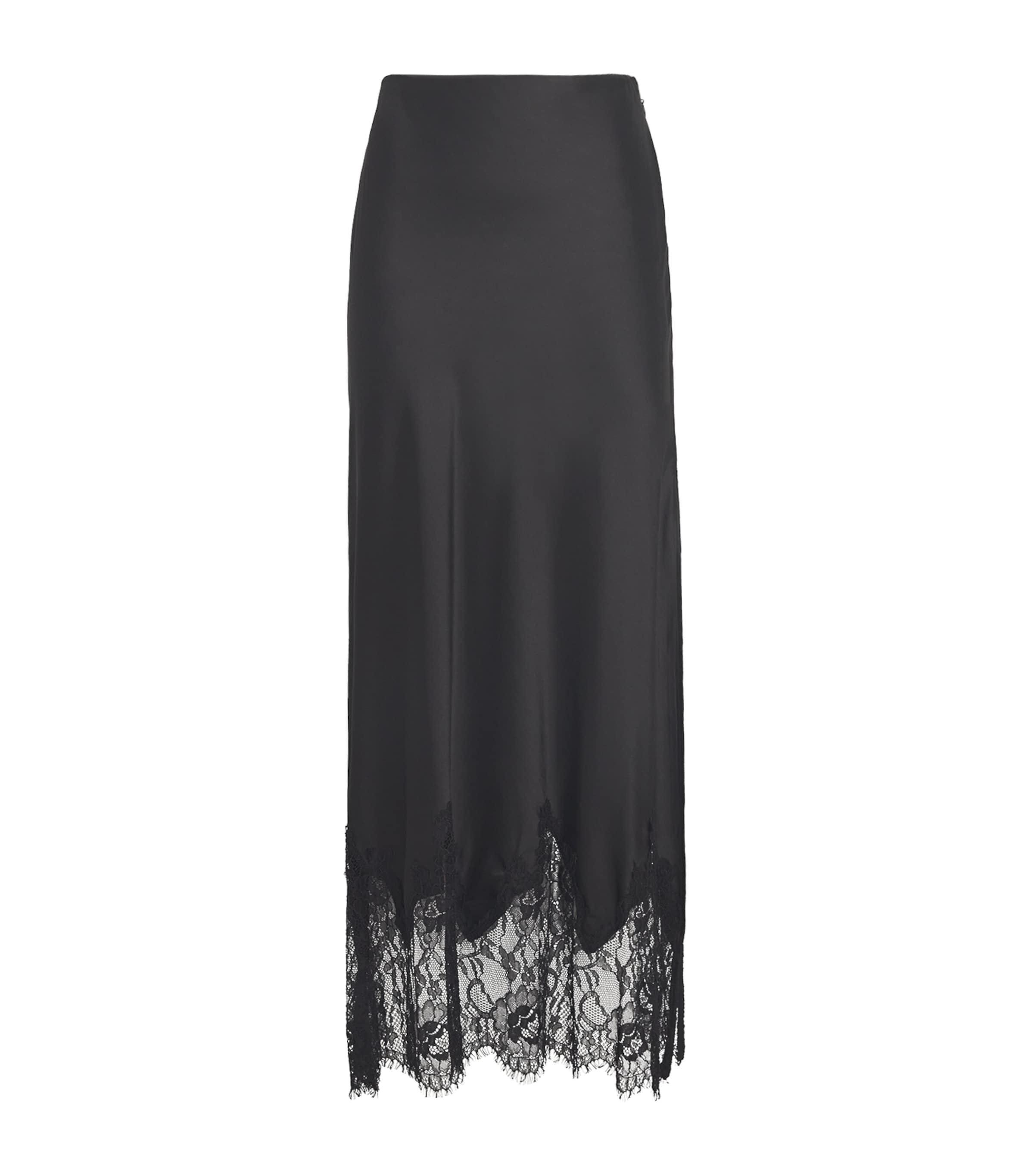 ALICE AND OLIVIA LACE-TRIM MAEVE SLIP SKIRT 