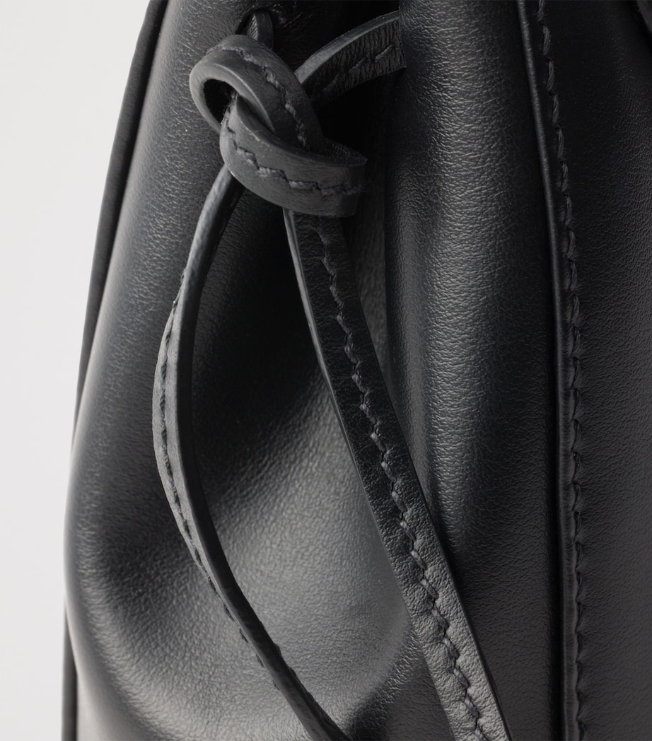 Prada Mini Leather Carry Top-Handle Bag Black Image 6