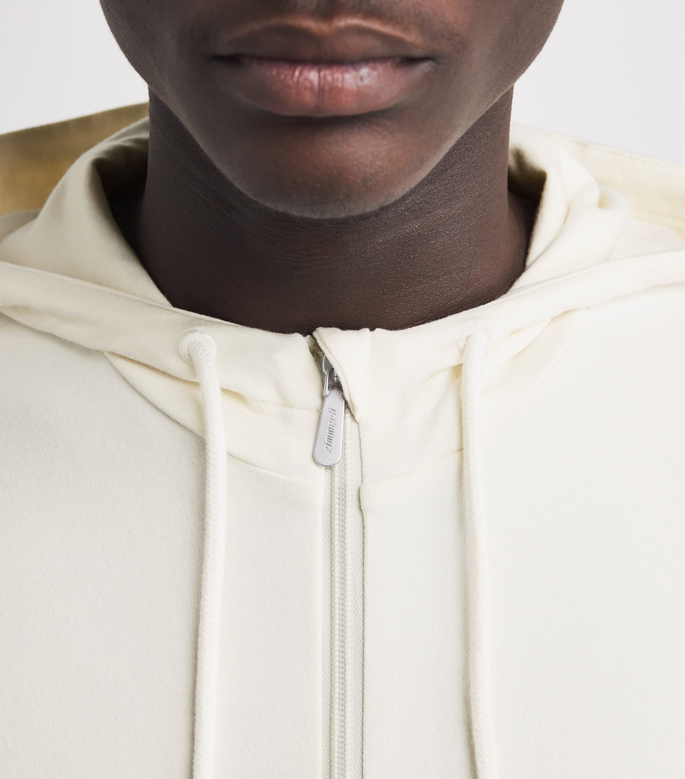 Zimmerli Mens Modal-Cotton Summer Lounge Hoodie Sea Salt Image 3