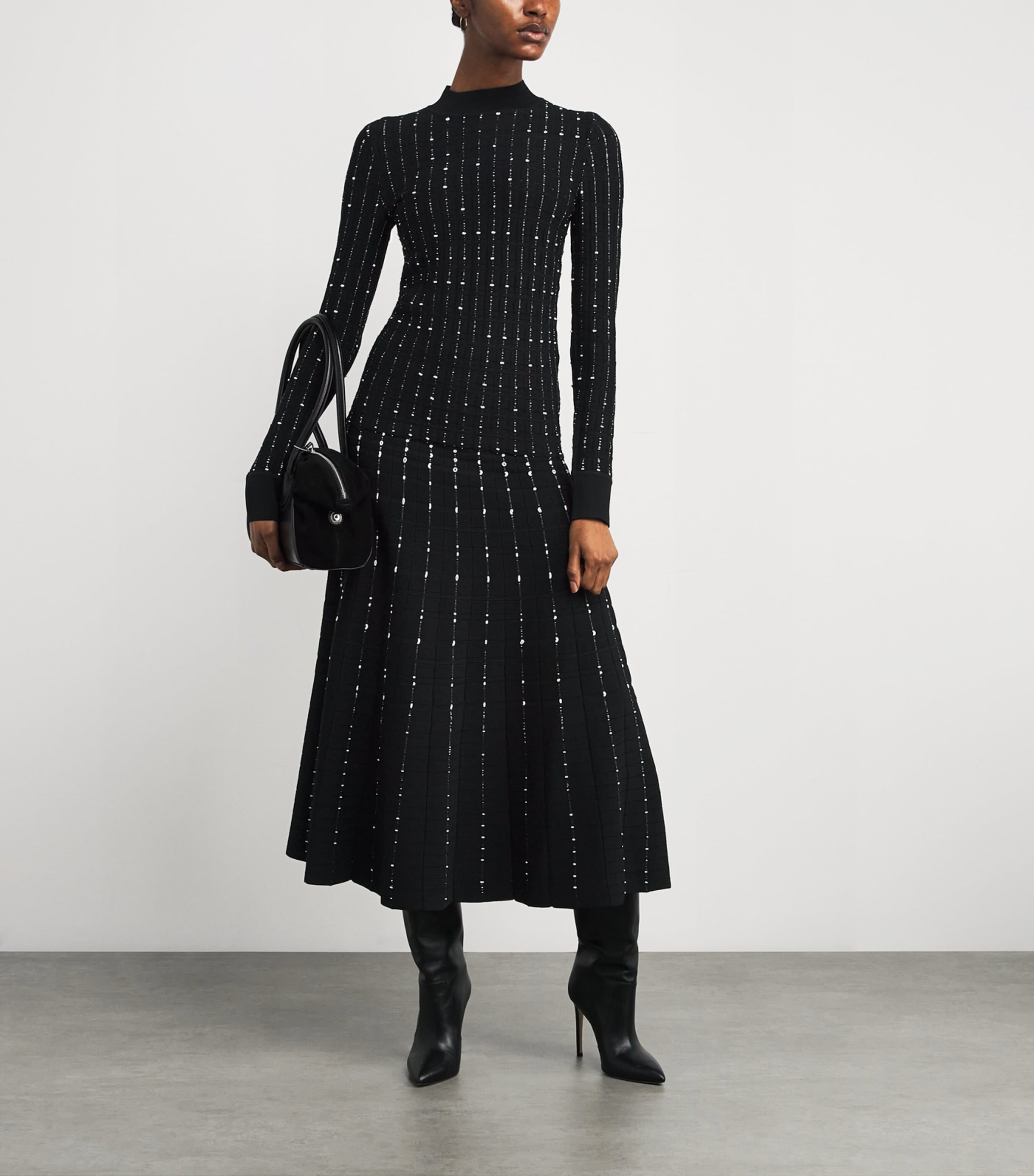 Fragmented Stripes Midi Skirt BLACK/IVORY Image 2