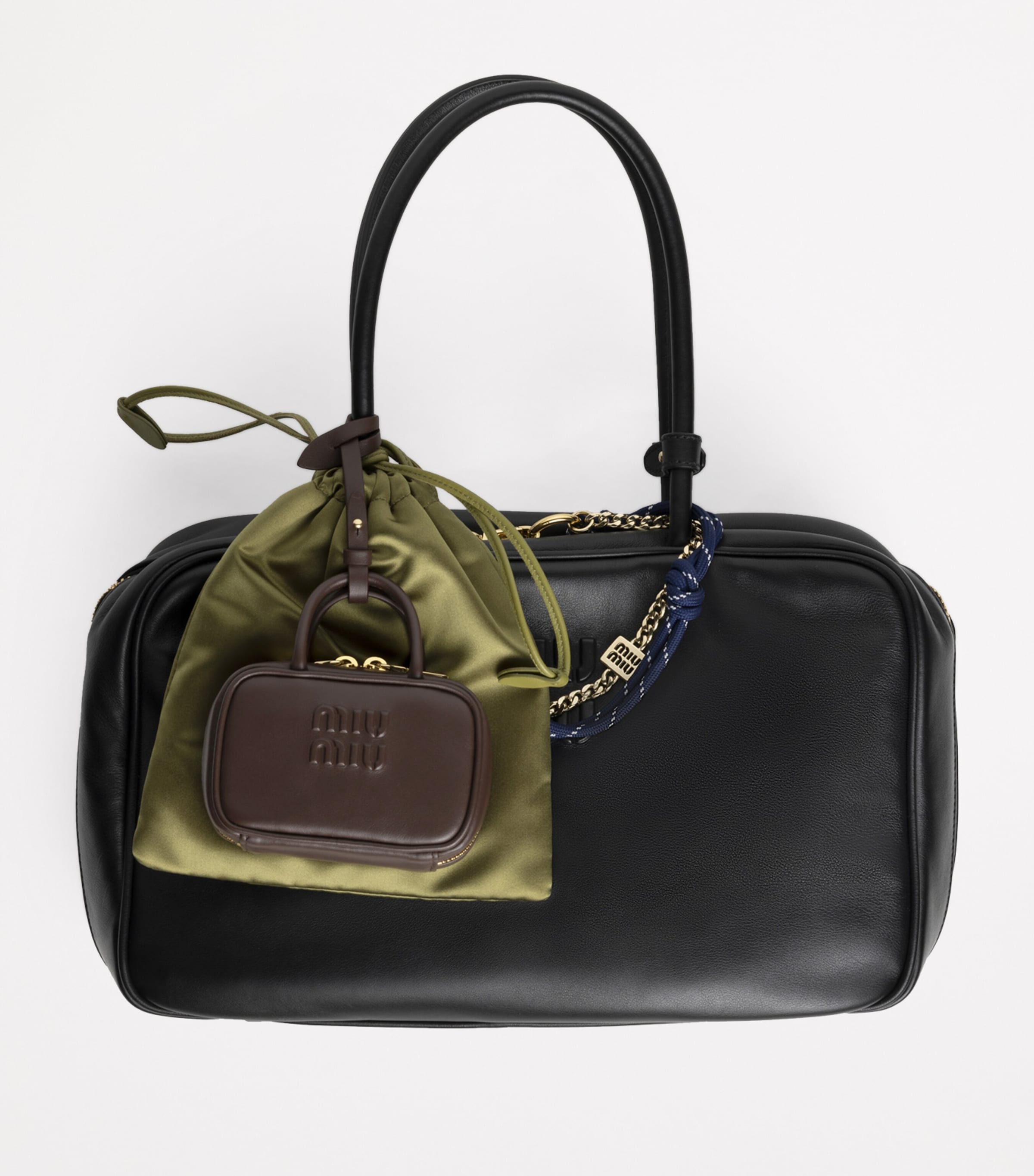 Miu Miu Brown Leather Handbag Keychain | Harrods UK