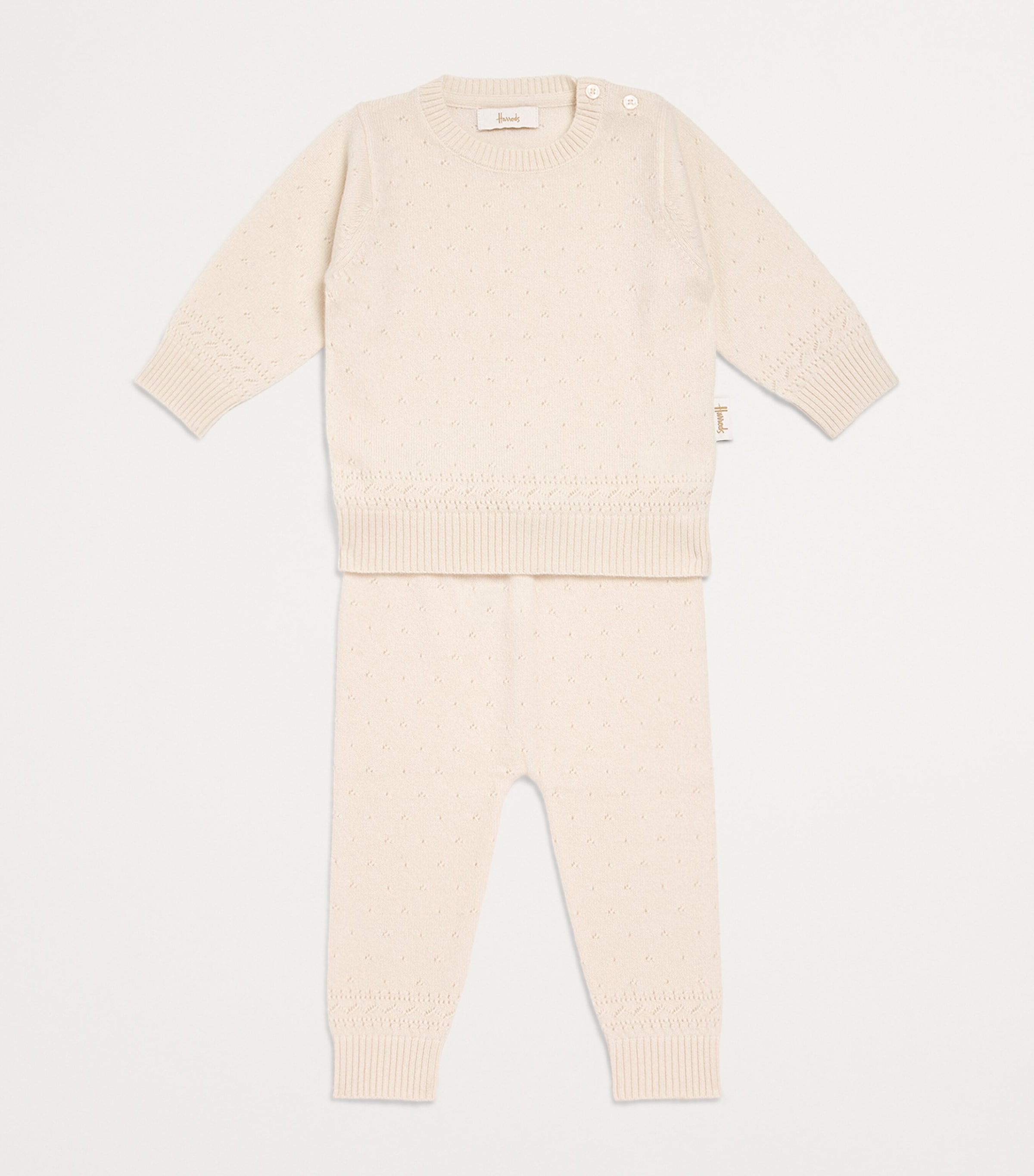 Cashmere Pointelle Trousers (0-24 Months) IVORY Image 3