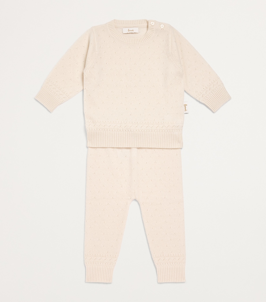 Cashmere Pointelle Trousers (0-24 Months) IVORY Image 3