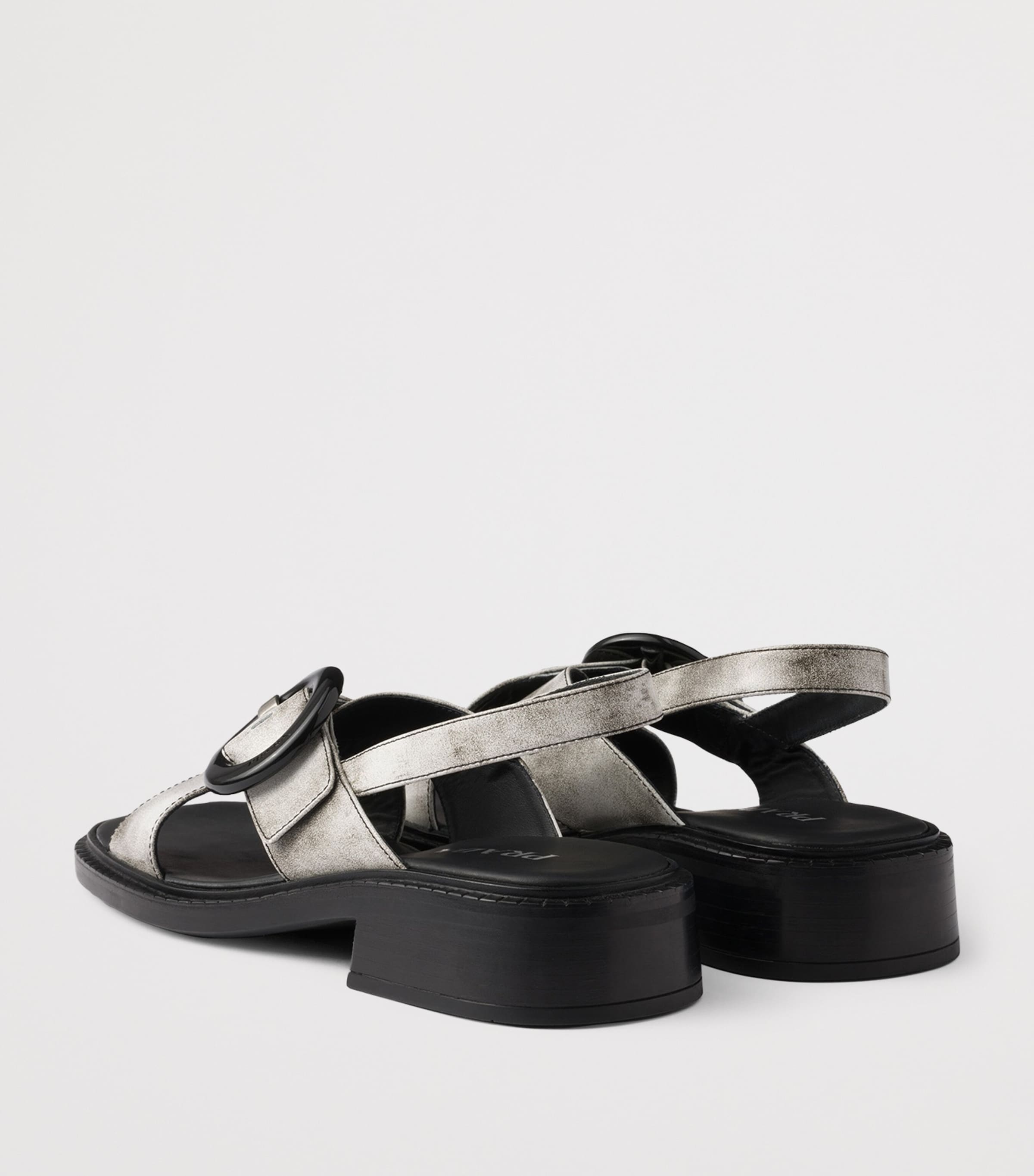 Brushed Leather Heeled Sandals F0009 Image 5