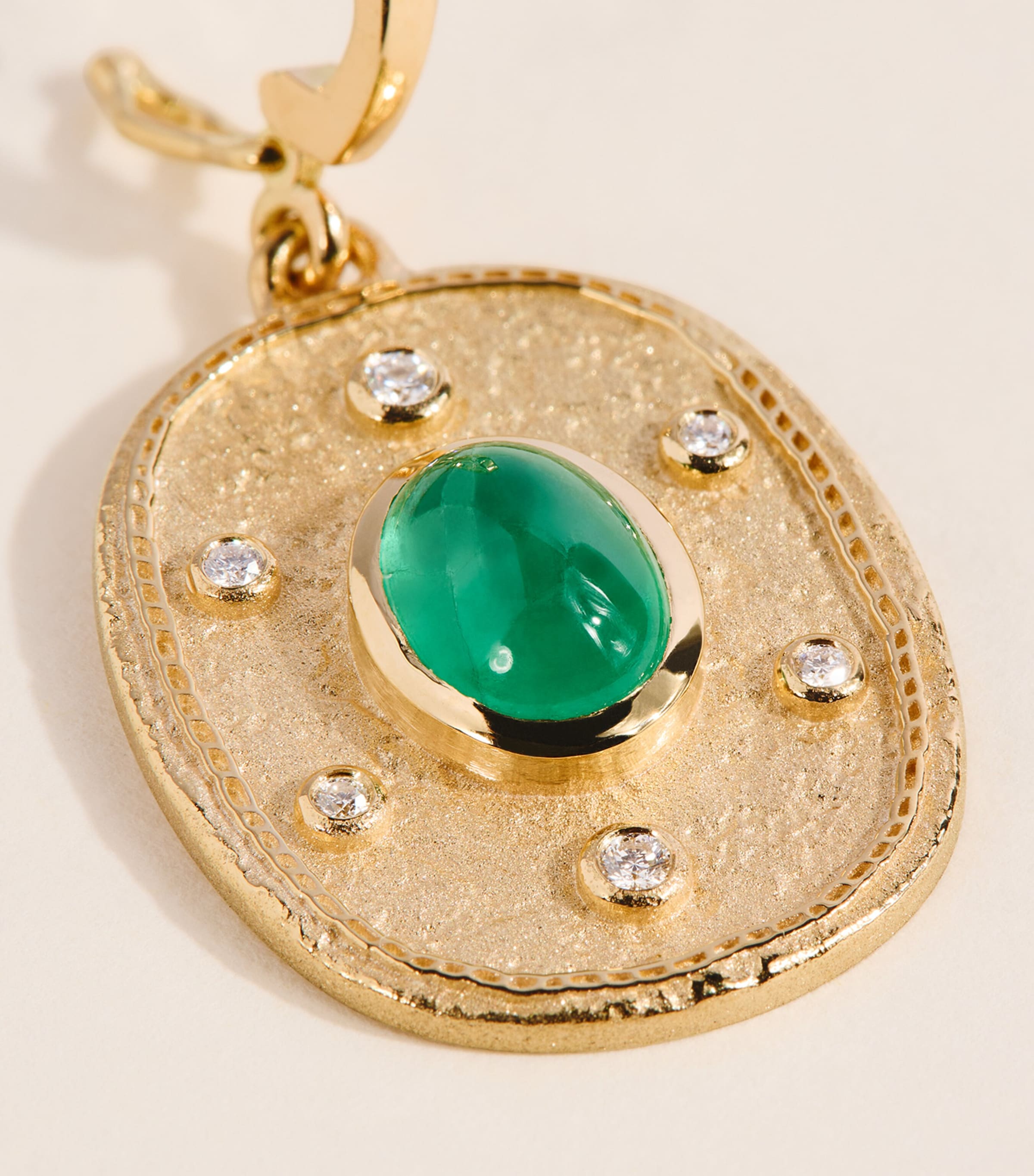 Azlee Yellow Gold, Diamond and Emerald Regina Coin Charm | Harrods US