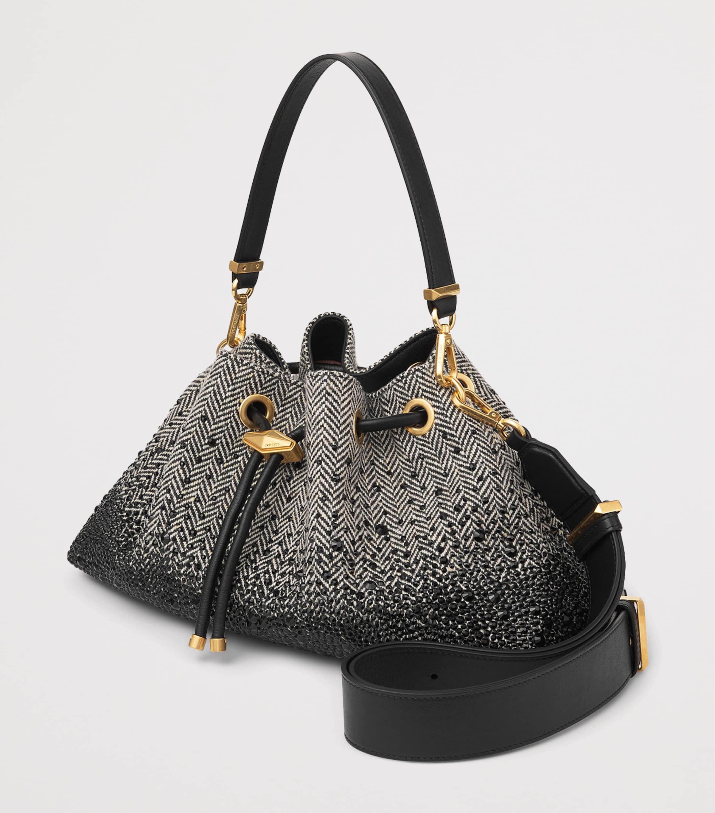 Jimmy Choo Bon Bon Shoulder Bag Black/bamboo Mix/bla Image 3