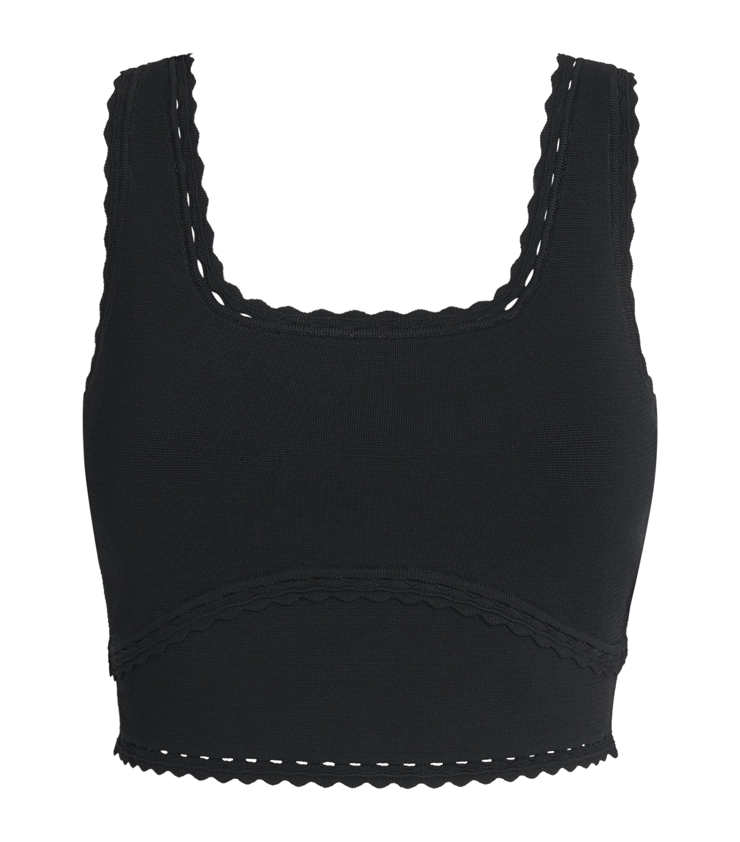 Sandro Paris Womens Knitted Crop Top Black Image 1
