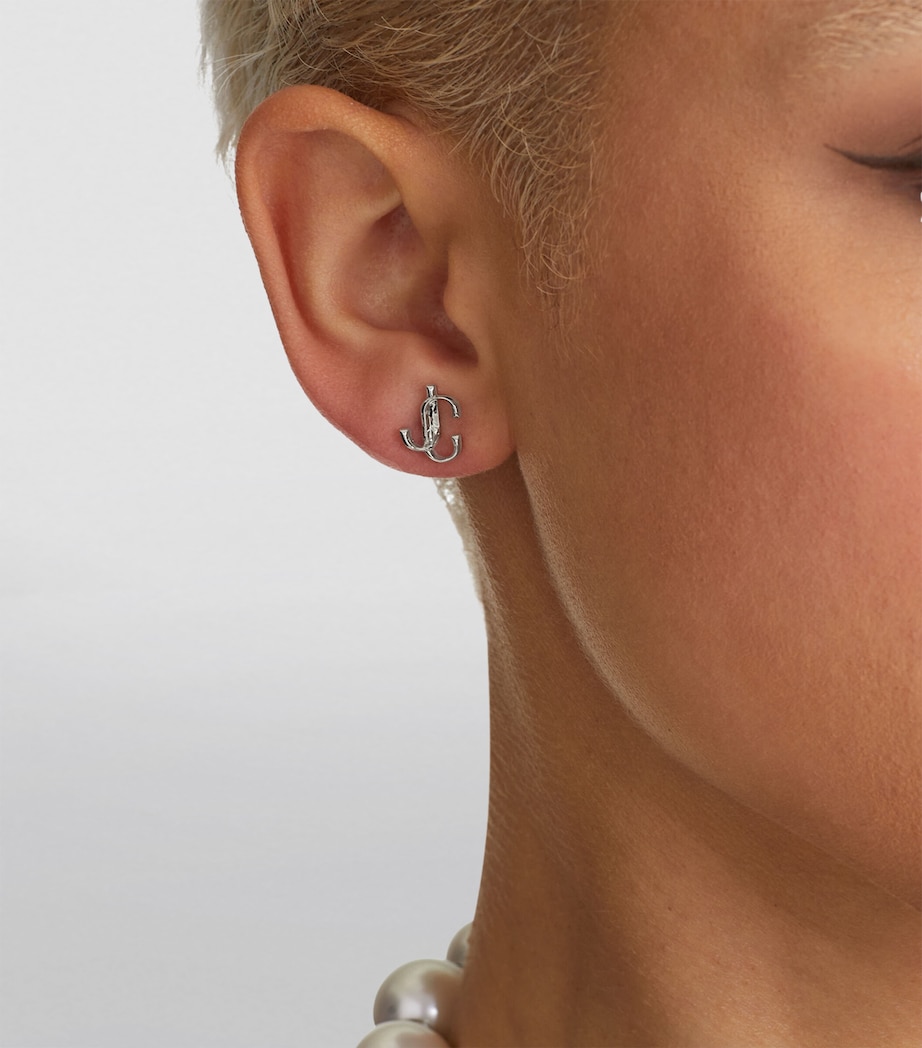 Monogram Stud Earrings SILVER Image 4