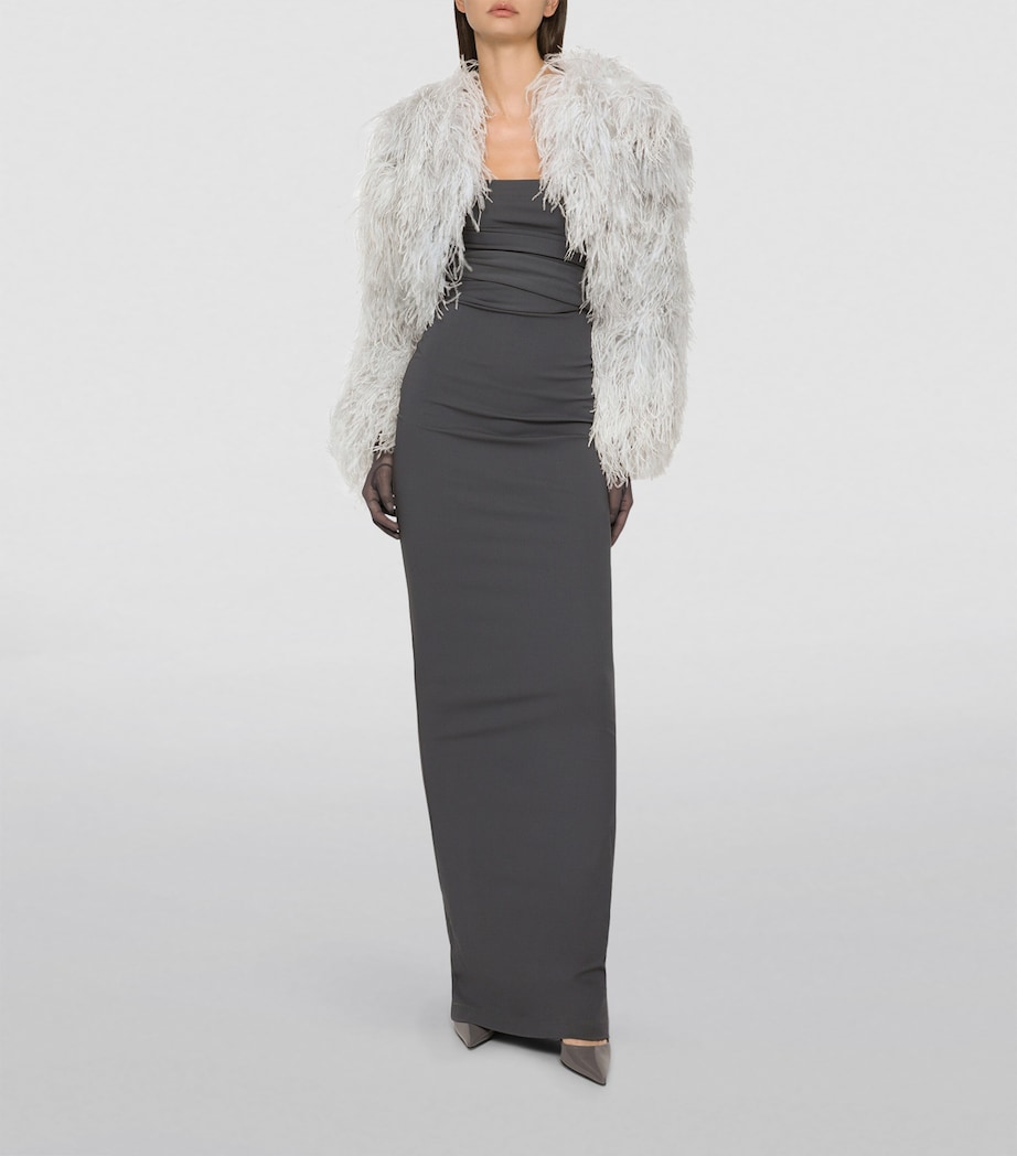 KIM DOLCE&GABBANA Ostrich Feather Bolero Jacket S9001-COMBINED COLOU Image 3