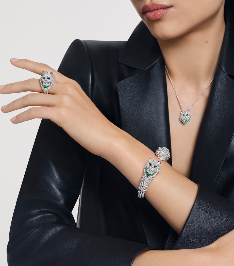 White Gold and Diamond Wladimir the Cat Ring WHITE Image 2