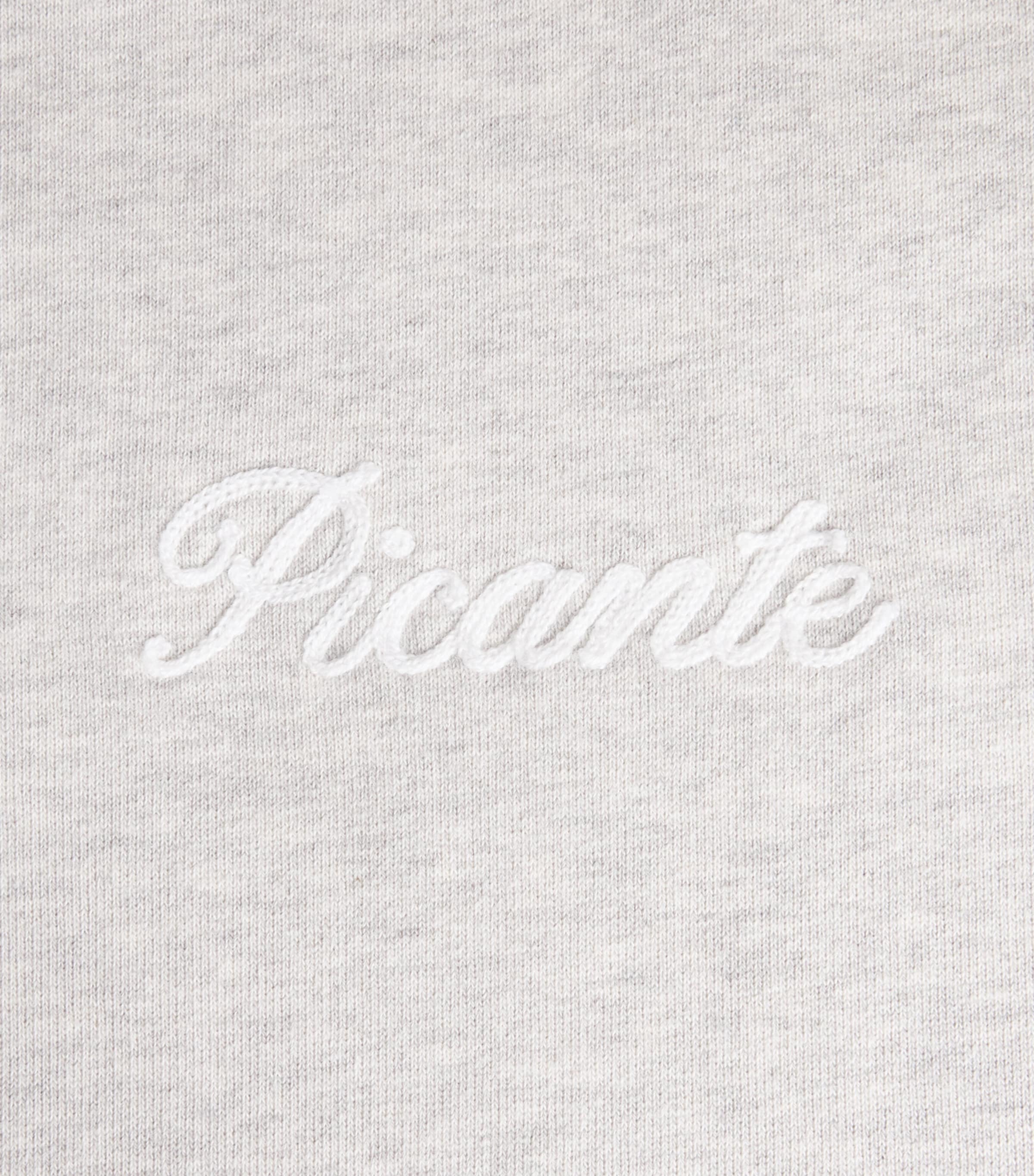 PICANTE Mens Organic Cotton Tailor Logo Hoodie Grey Marl Image 6