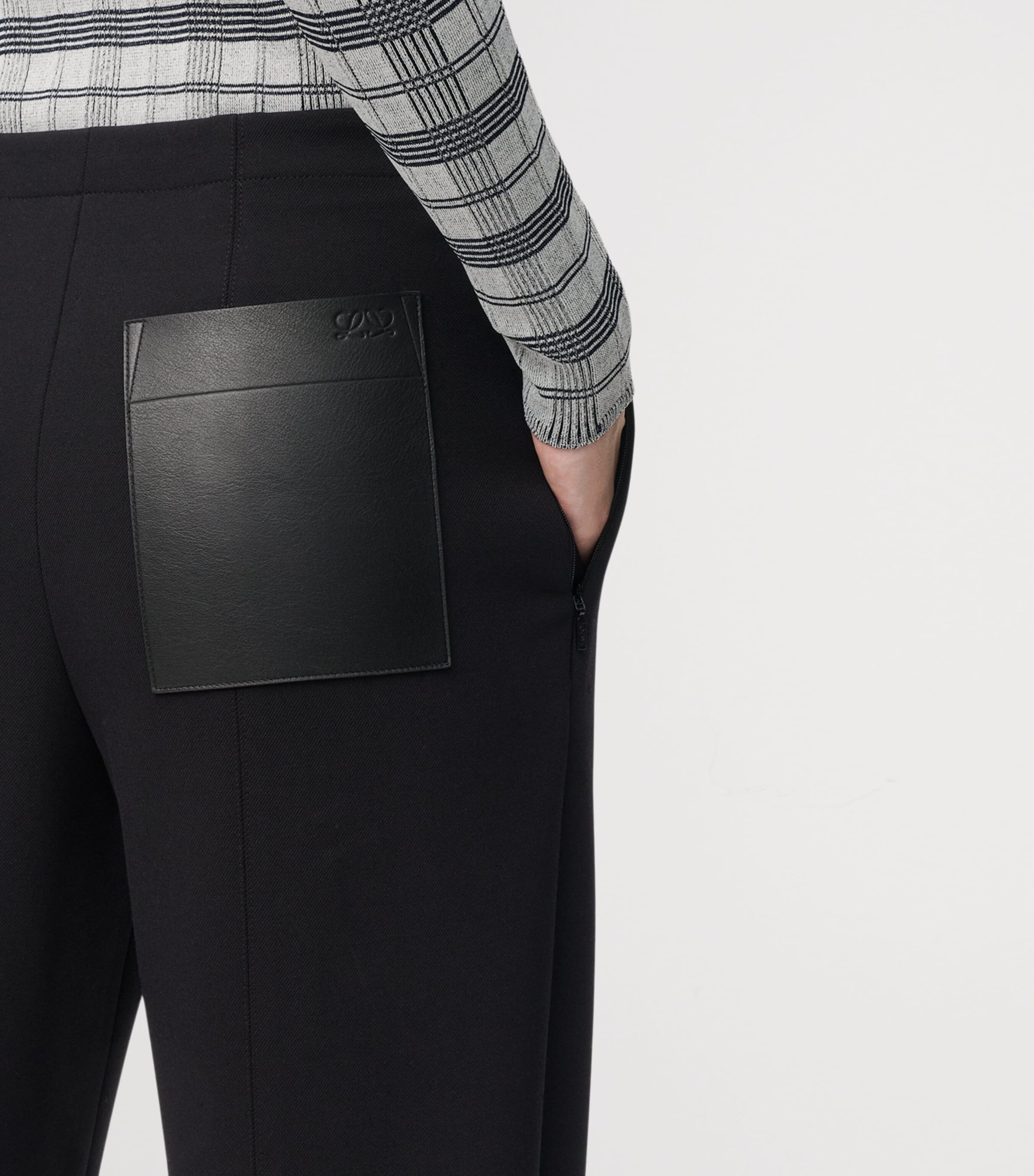 LOEWE Womens Wool-Blend Stirrup Trousers Black Image 5