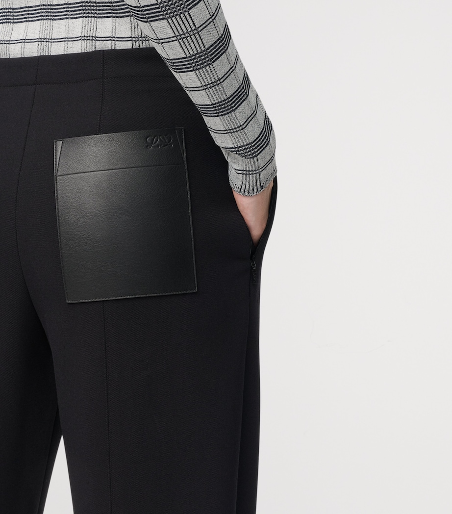 LOEWE Womens Wool-Blend Stirrup Trousers Black Image 5