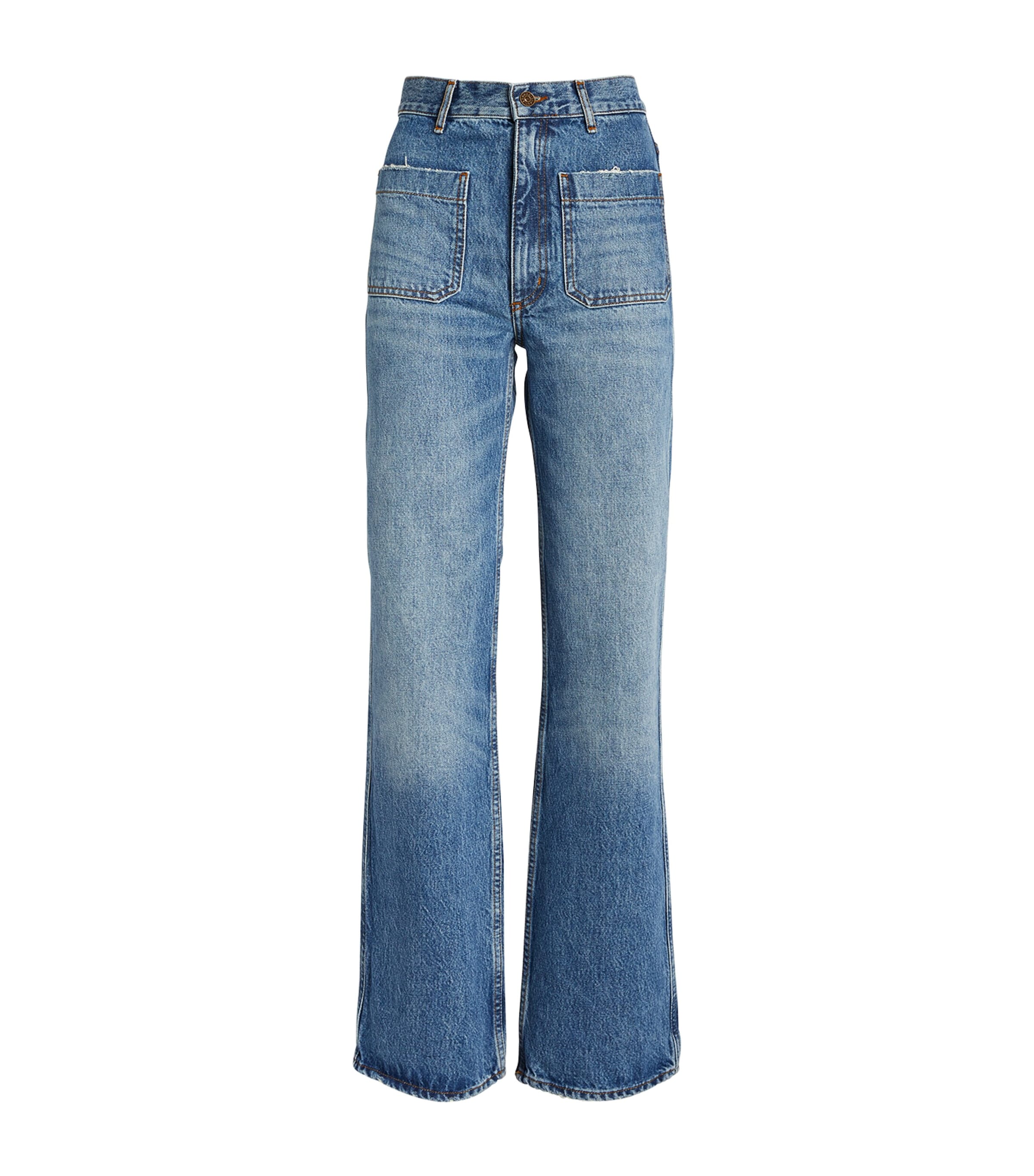 Sandro Paris Womens Flared Jeans Blue Jean Image 1