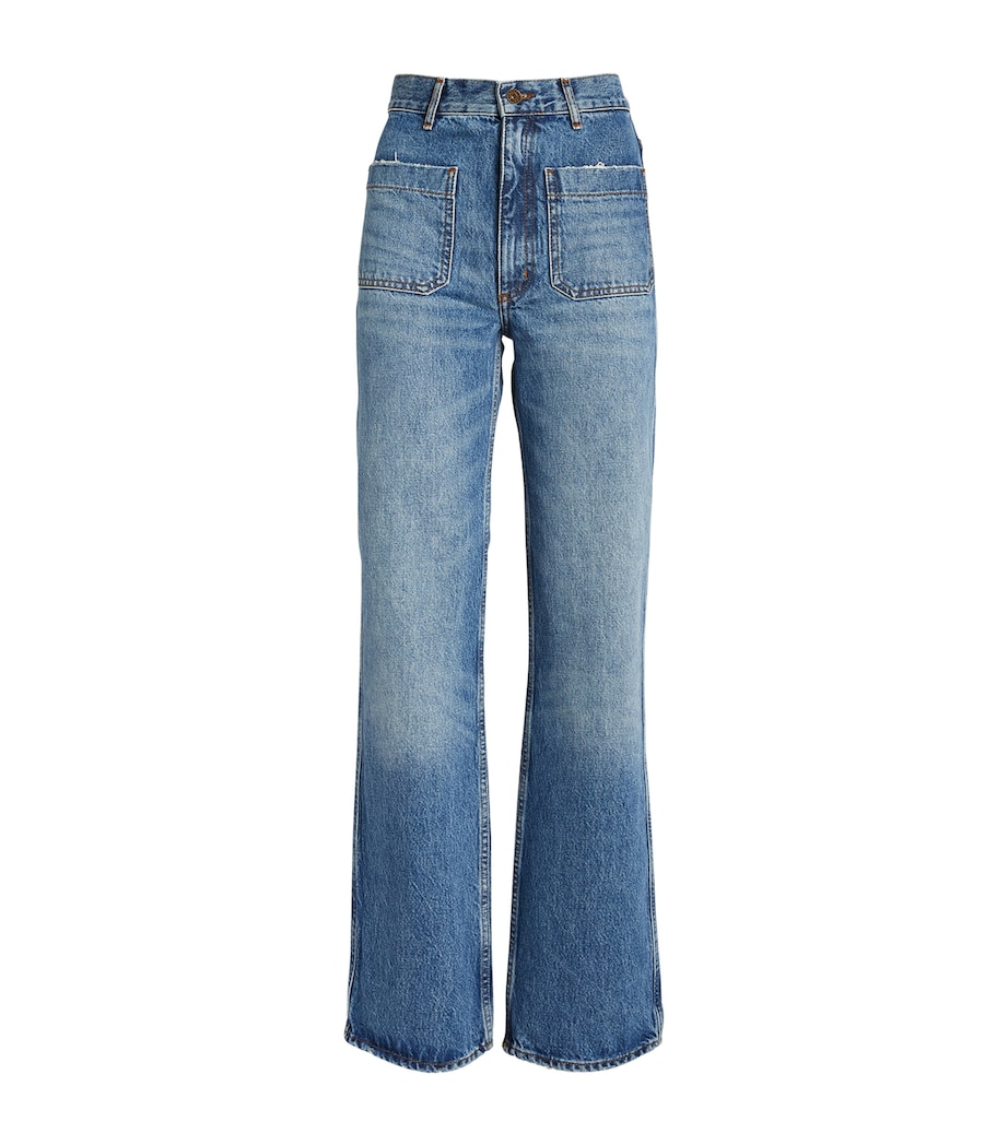 Sandro Paris Womens Flared Jeans Blue Jean Image 1
