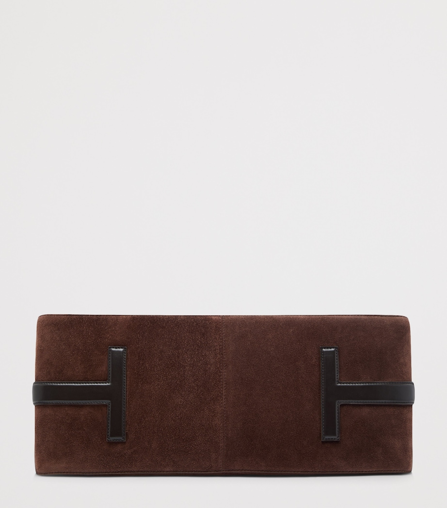 TOM FORD Womens Large Suede Eclipse Shoulder Bag Ecm Image 7
