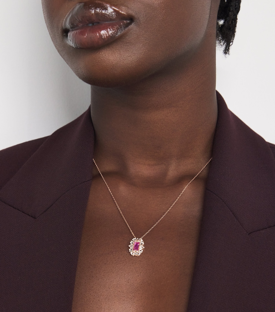 Rose Gold, Diamond and Sapphire One of a Kind Necklace 18K RG/P Image 2