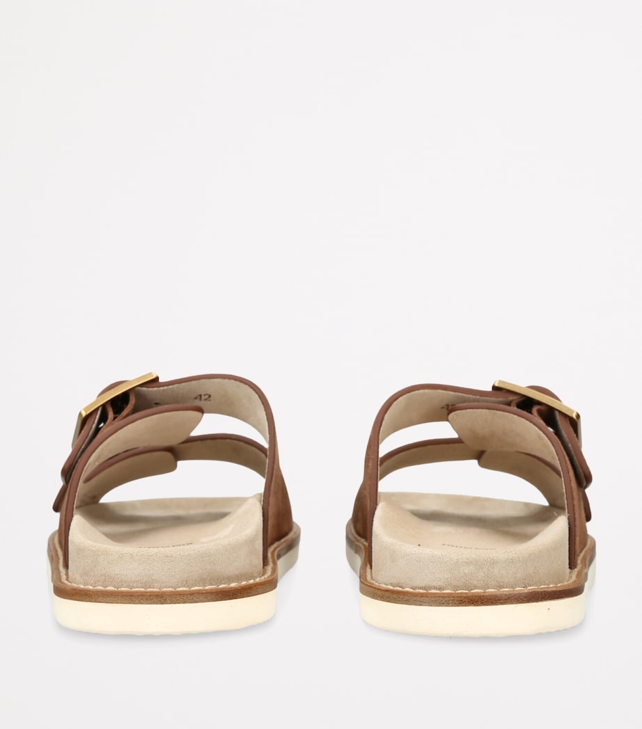 Suede Double-Strap Sandals MID BROWN Image 2