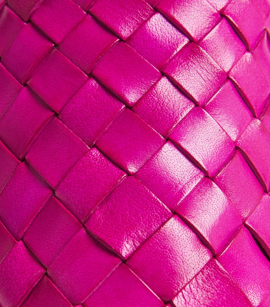 DRAGON DIFFUSION Leather Woven Rosanna Shoulder Bag Fuschia Image 6