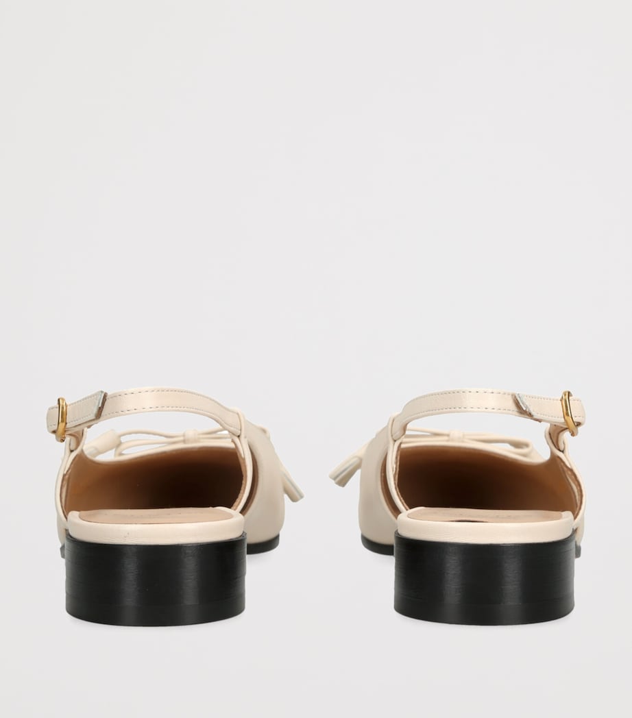 Leather Valet Du Roe Slingback Flats 25 CREAM COMB Image 2