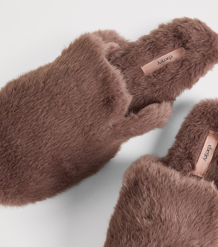 Faux Fur Slippers DEEP TAUPE Image 7