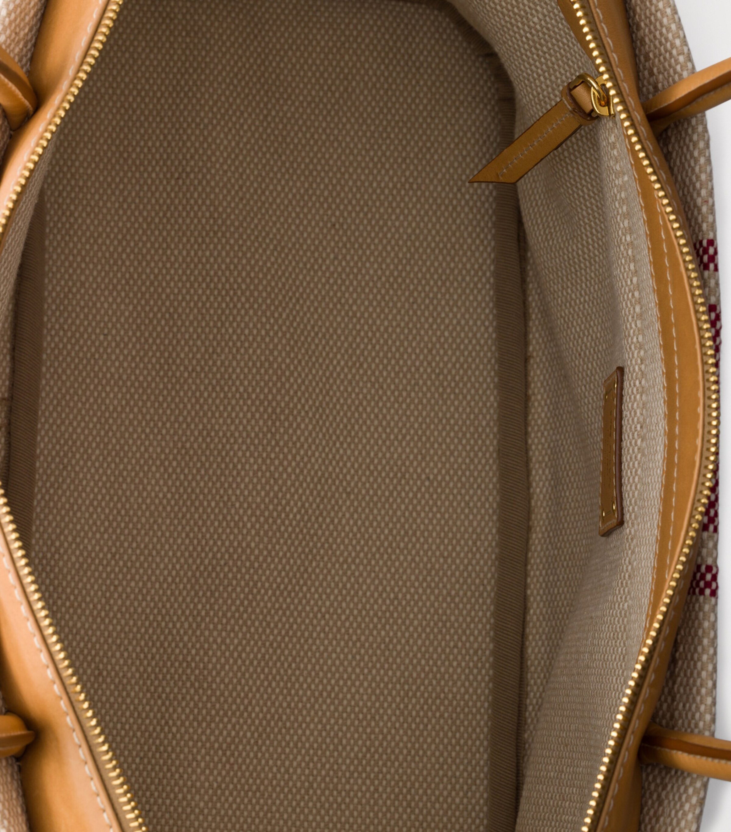 Prada Canvas and Leather Tote Bag Neutral Image 4