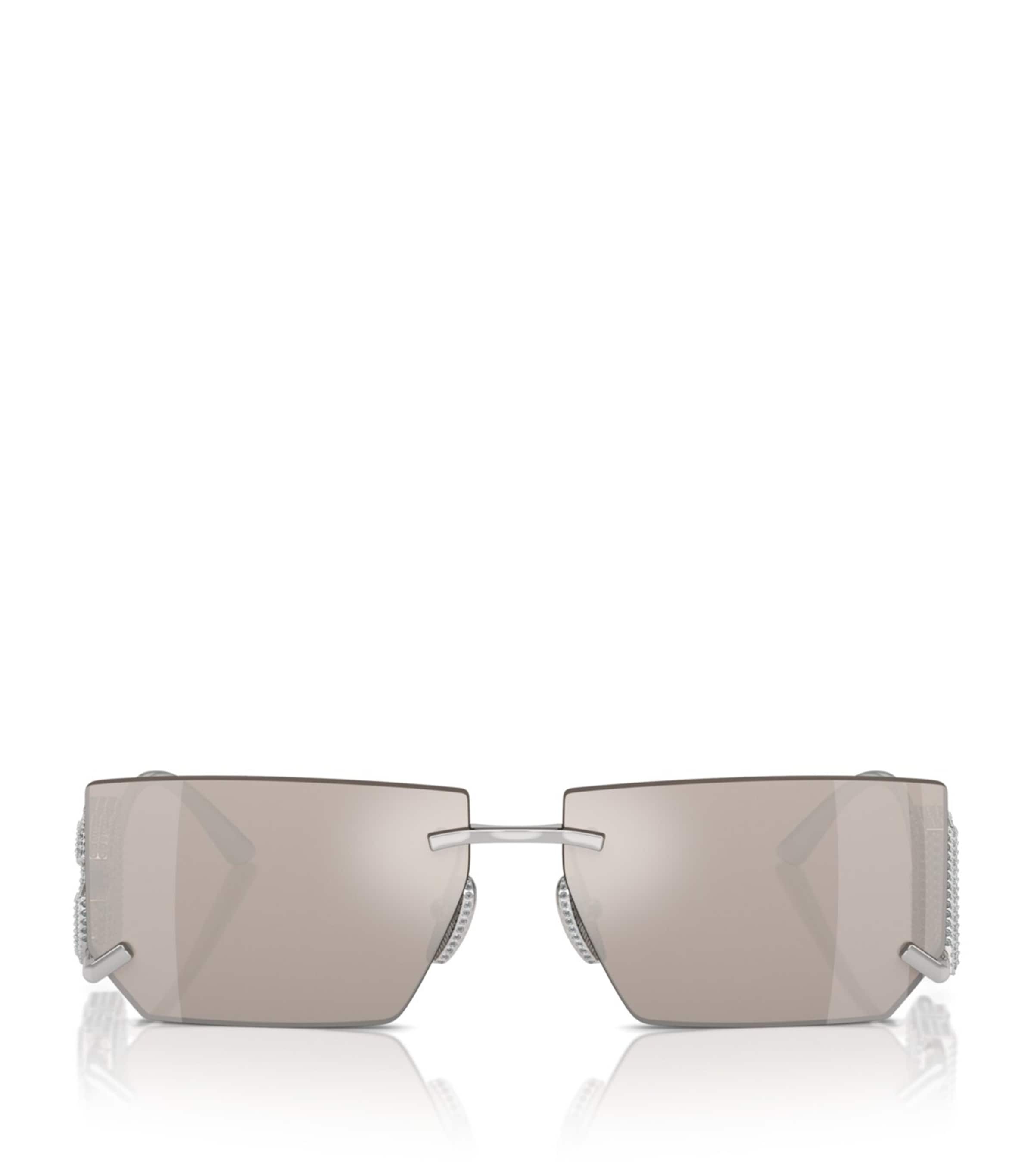 Dolce & Gabbana Mirrored Sunglasses In Silver