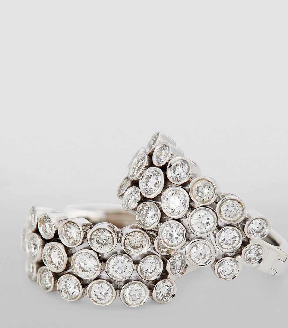 White Gold And Diamond Bezel Hoop Earrings WHITE GOLD Image 6