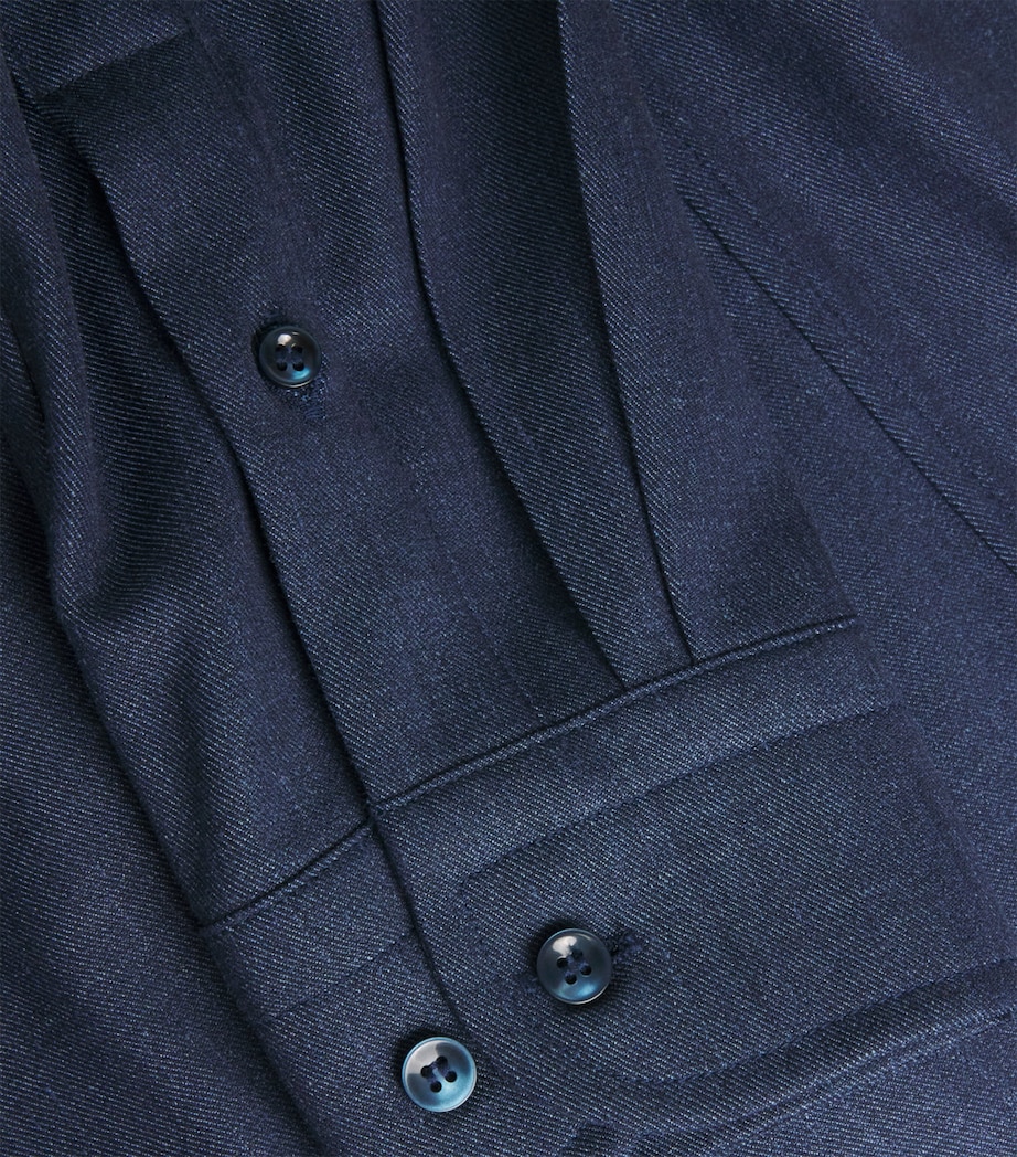 Wool-Silk-Linen-Blend Overshirt 050 NAVY BLUE Image 5