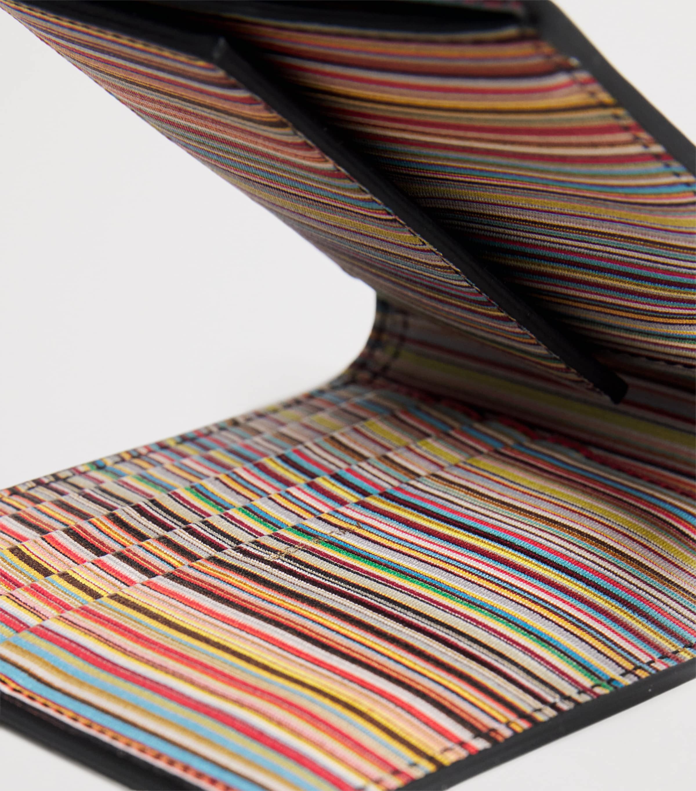 Leather Signature Stripe Bifold Wallet MULTICOLOUR Image 3