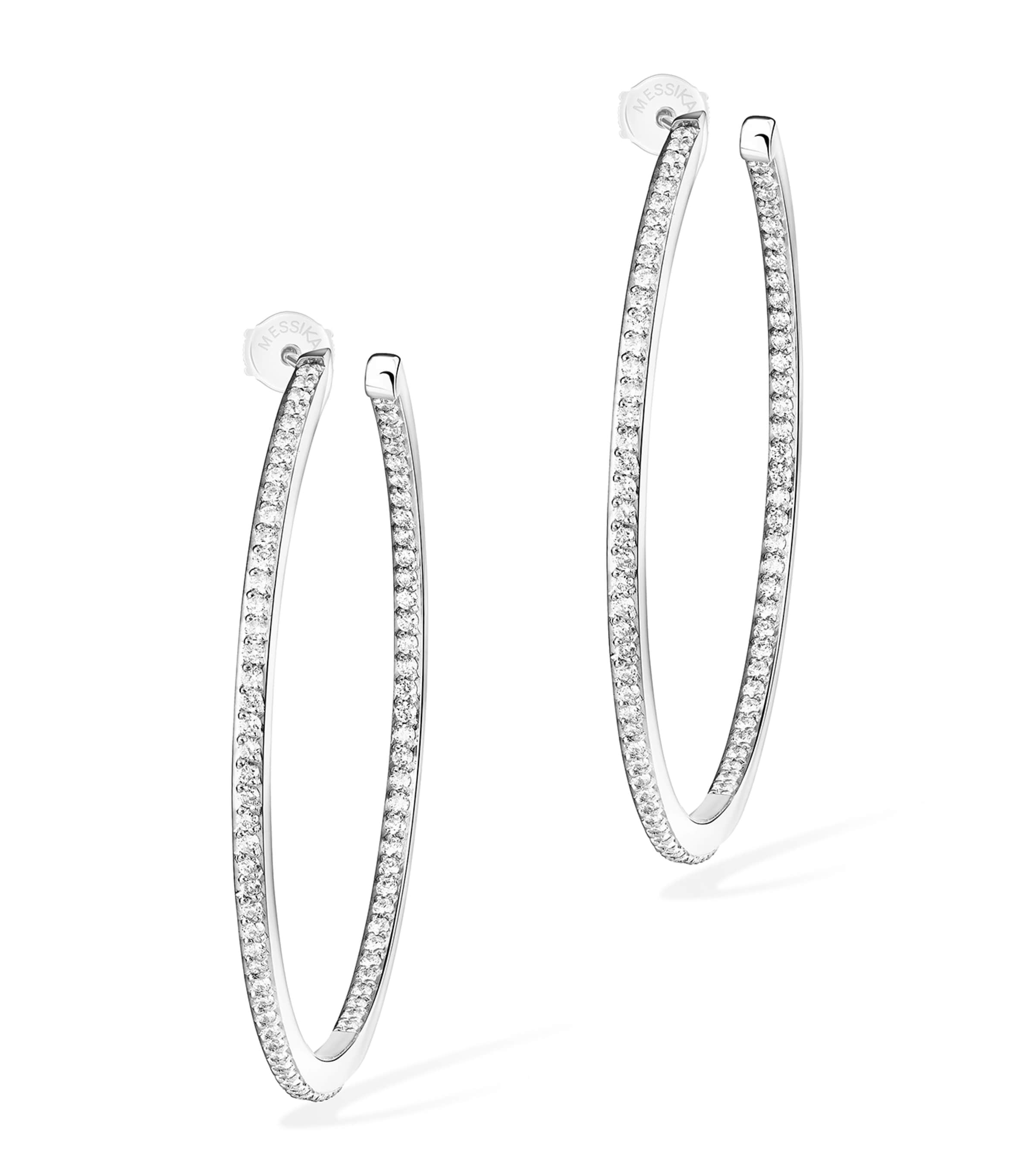 Messika Gatsby Small White Gold and Diamond Hoop Earrings White Gold Image 1