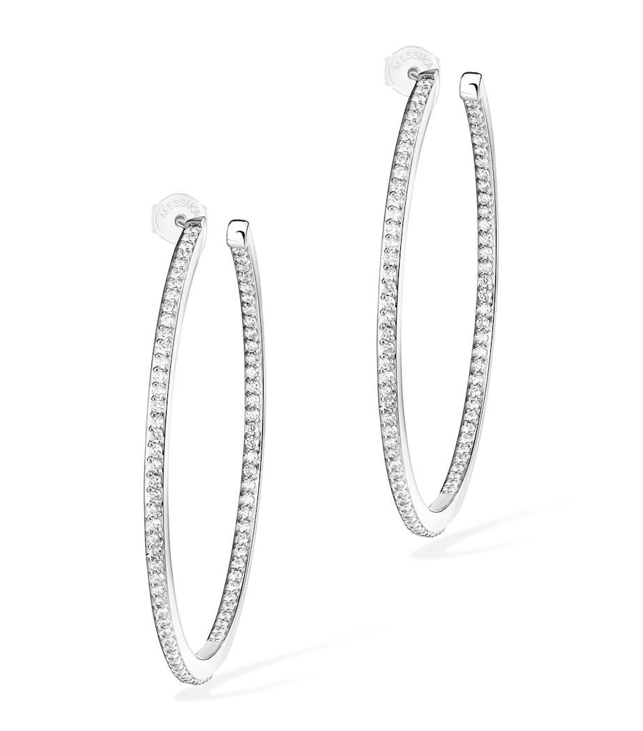 Messika Gatsby Small White Gold and Diamond Hoop Earrings White Gold Image 1