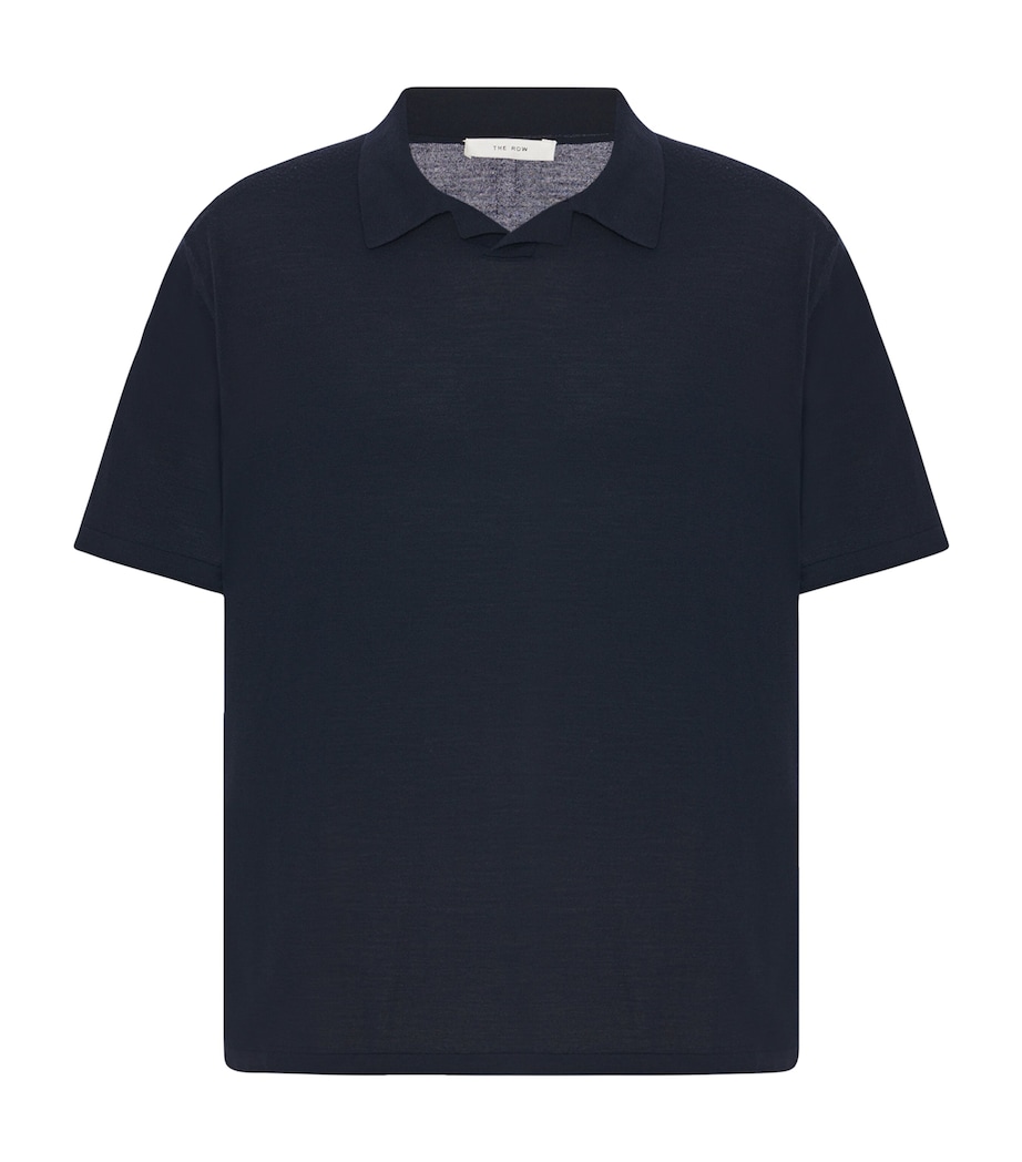 Mauro Compact Wool Polo Shirt DARK NAVY Image 1