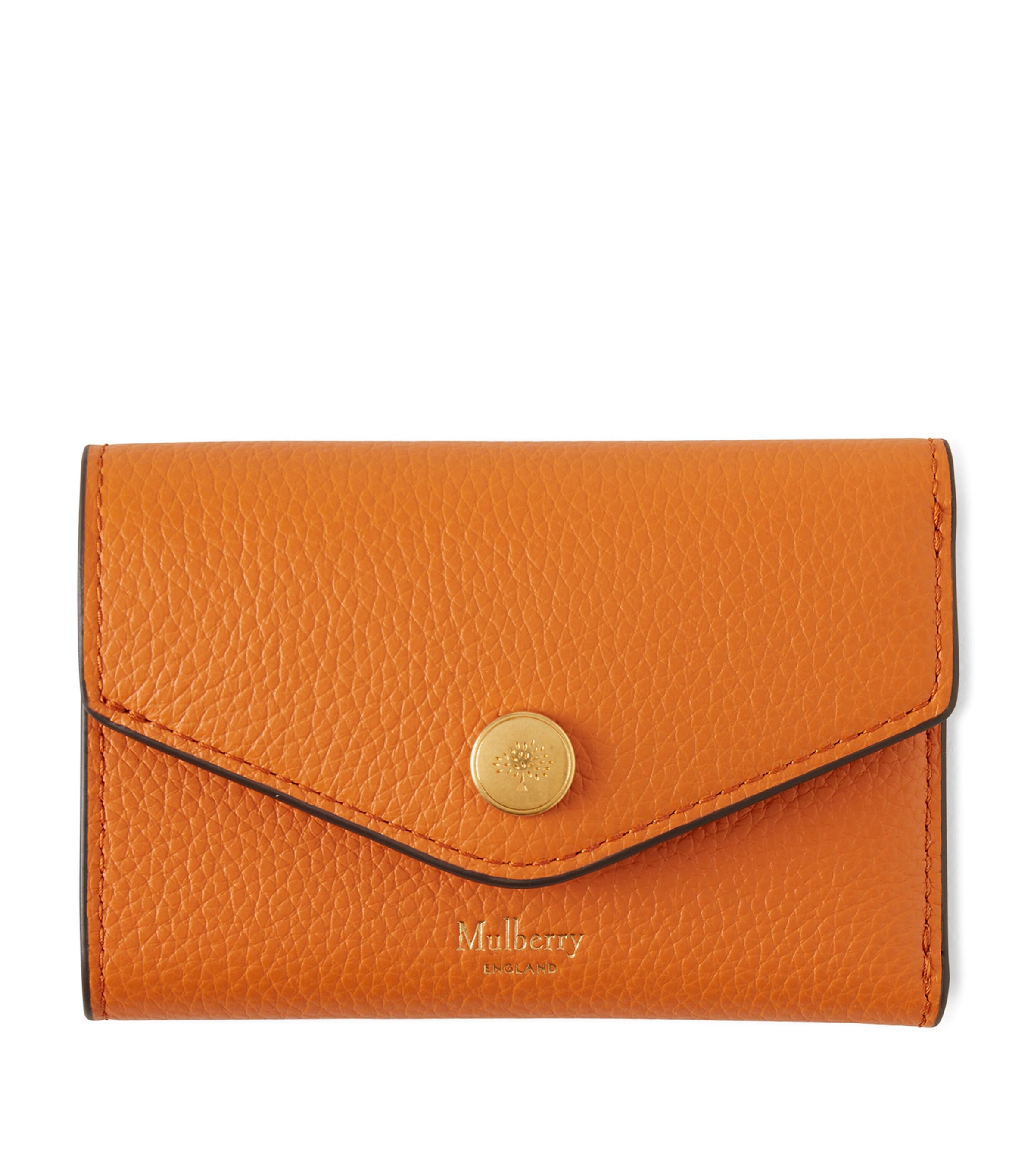 Mulberry Leather Folded Multi-card Wallet In Orange