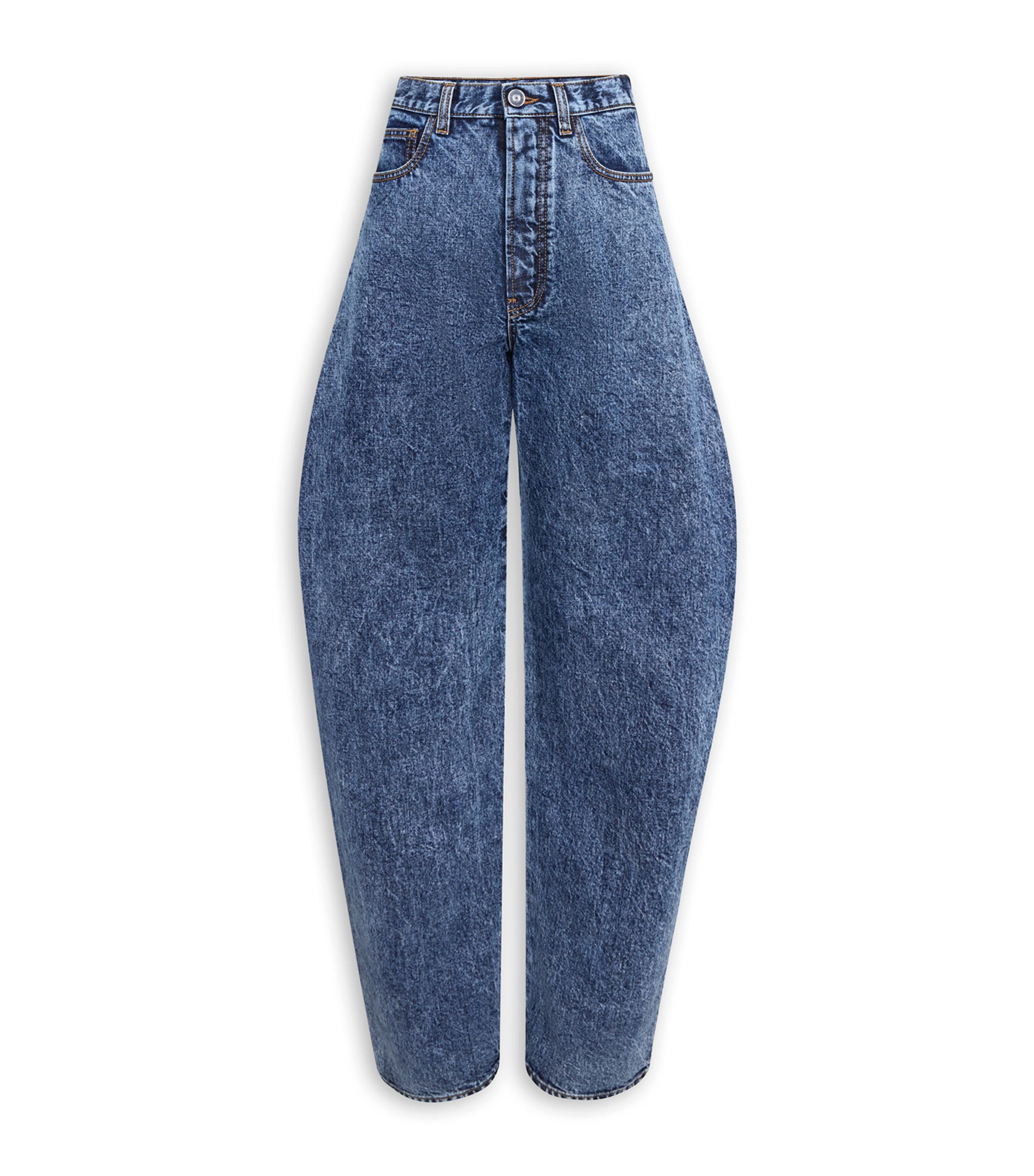 Alaïa Round Wide-leg Jeans In Blue