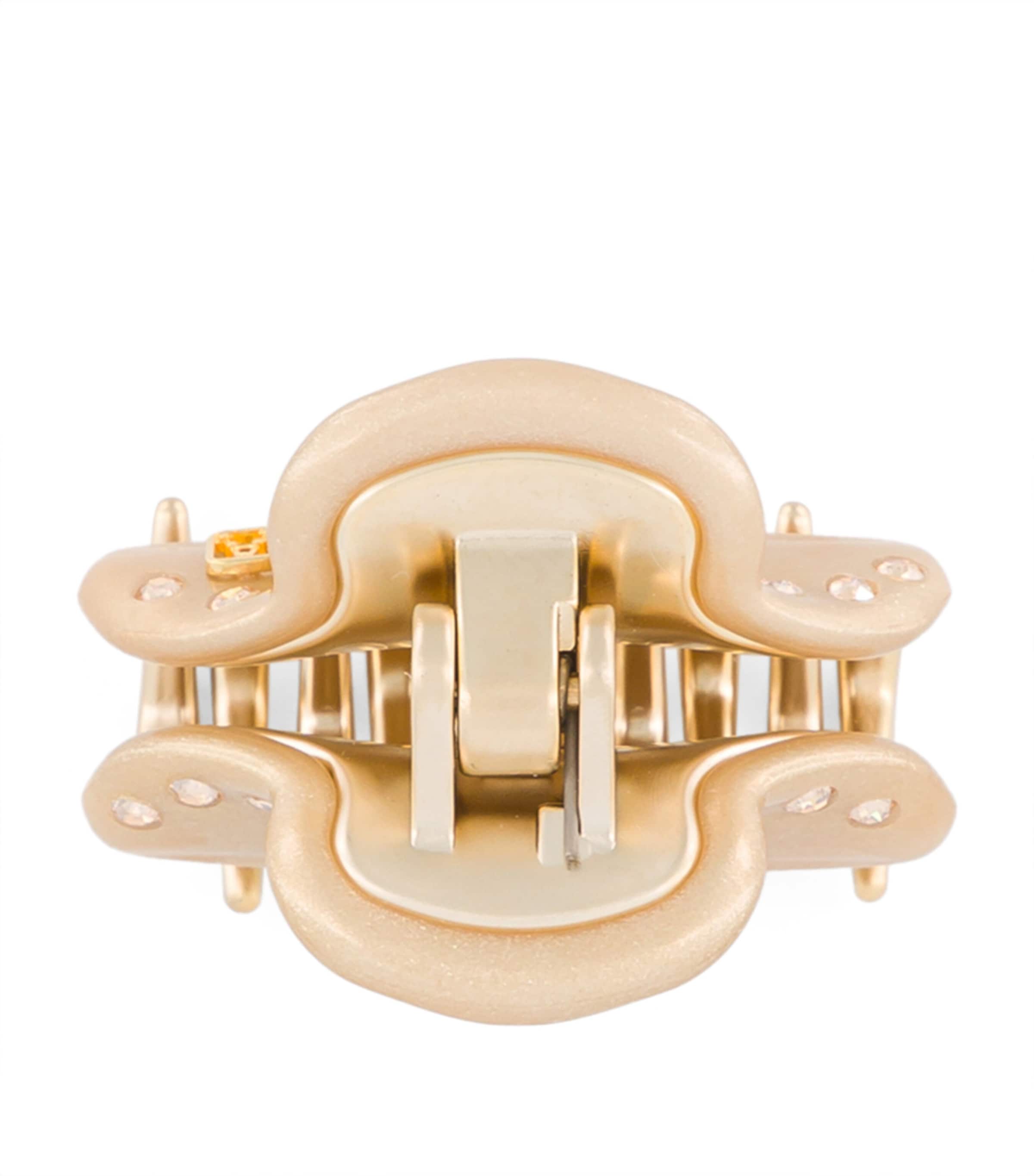 Alexandre de Paris Gold-Plated Crystal-Embellished Claw Hair Clip Pail Dore/or Image 3