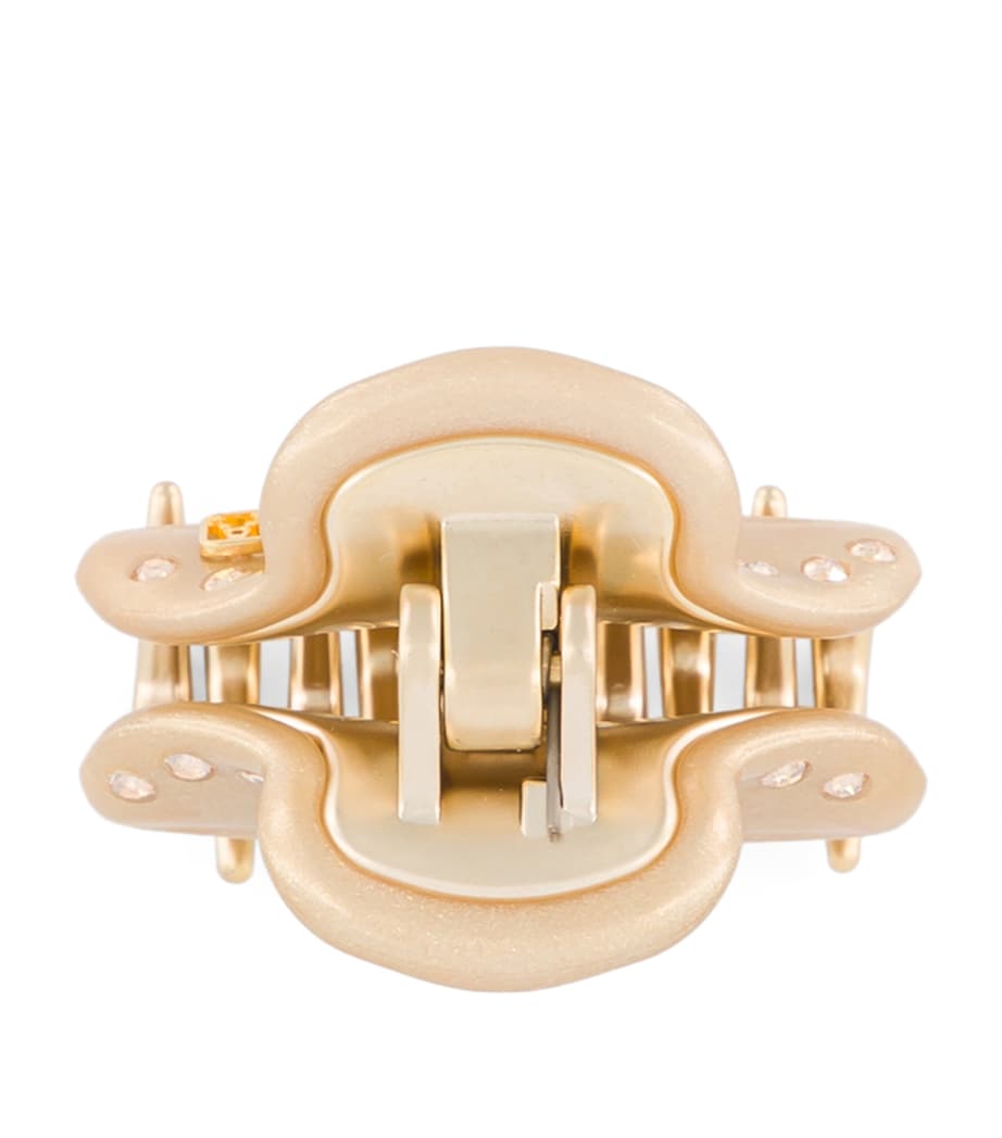 Alexandre de Paris Gold-Plated Crystal-Embellished Claw Hair Clip Pail Dore/or Image 3