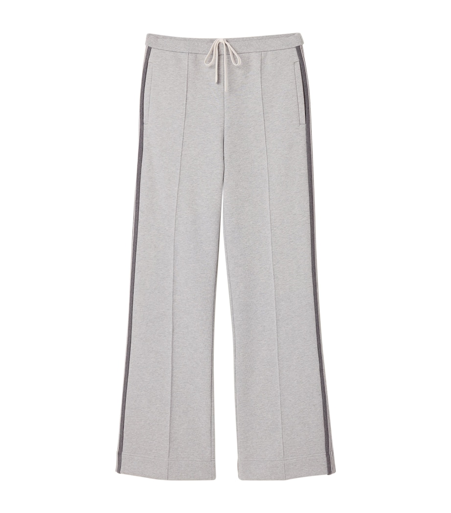 Miu Miu Womens Cotton Fleece Stripe Sweatpants Image 1