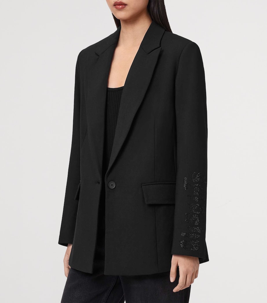 AllSaints Womens Embellished Ottie Skull Blazer Black Image 3