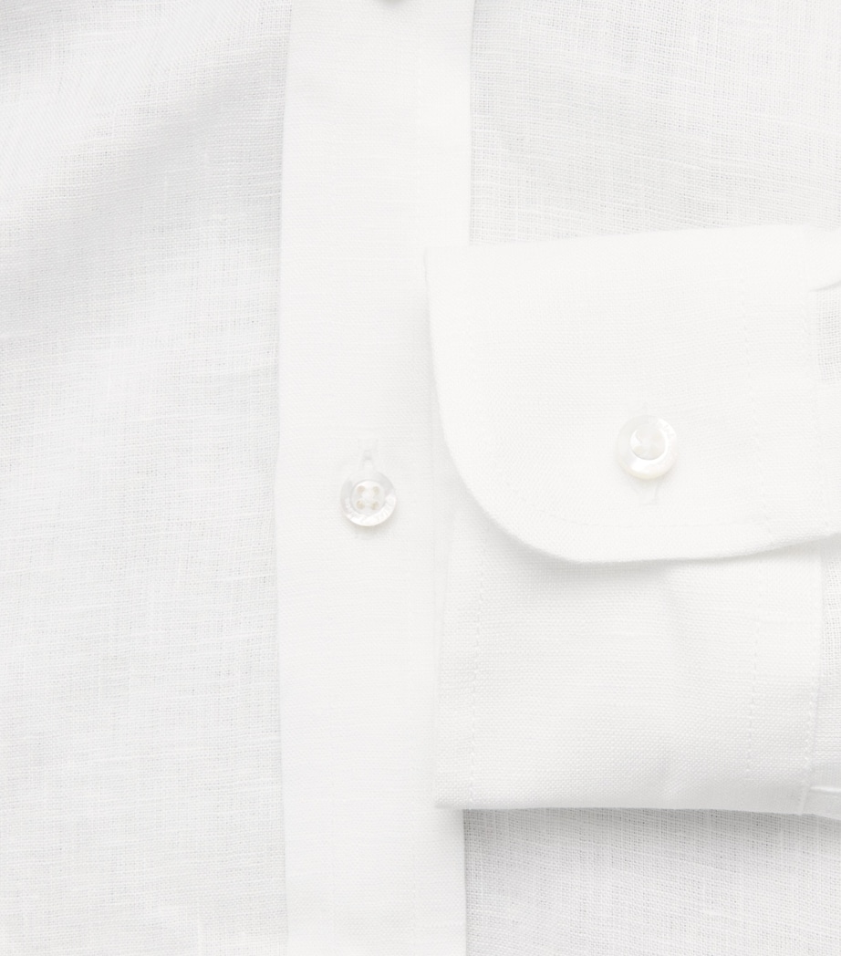 Ralph Lauren Purple Label Mens Linen Shirt White Image 7