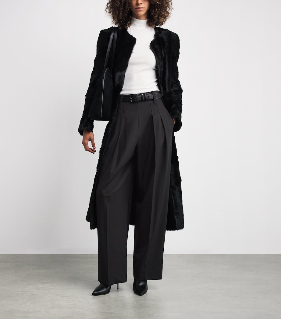 Straight High-Rise Trousers 1 BLACK Image 2