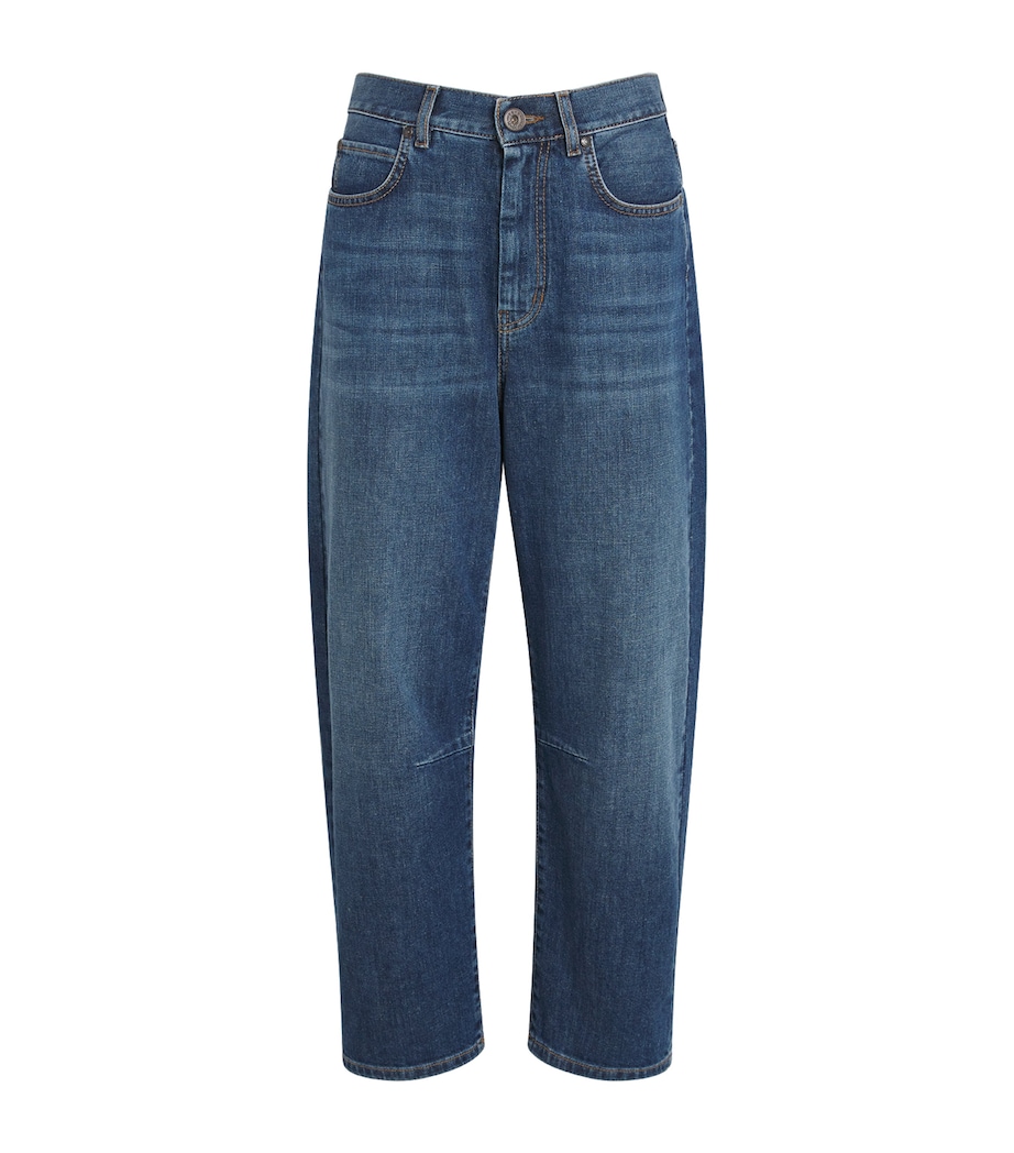 Stretch Cotton Barrel Jeans NAVY Image 1